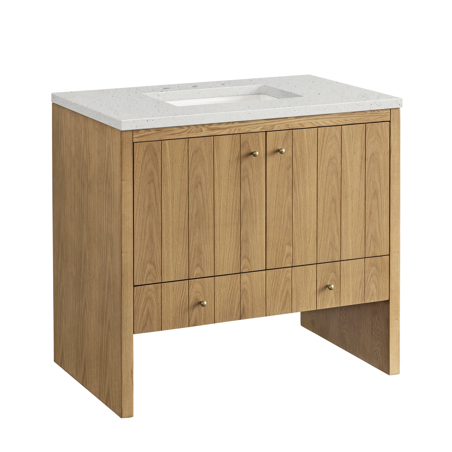 Hudson 36" Single Vanity, Light Natural Oak w/ 3 CM Lime Delight Top