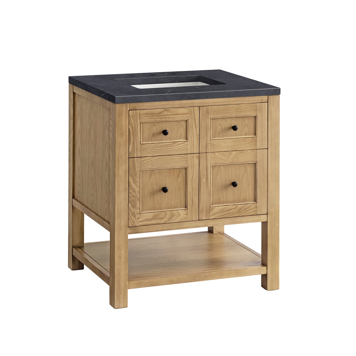 Breckenridge 30" Single Vanity, Light Natural Oak w/ 3 CM Charcoal Soapstone Top