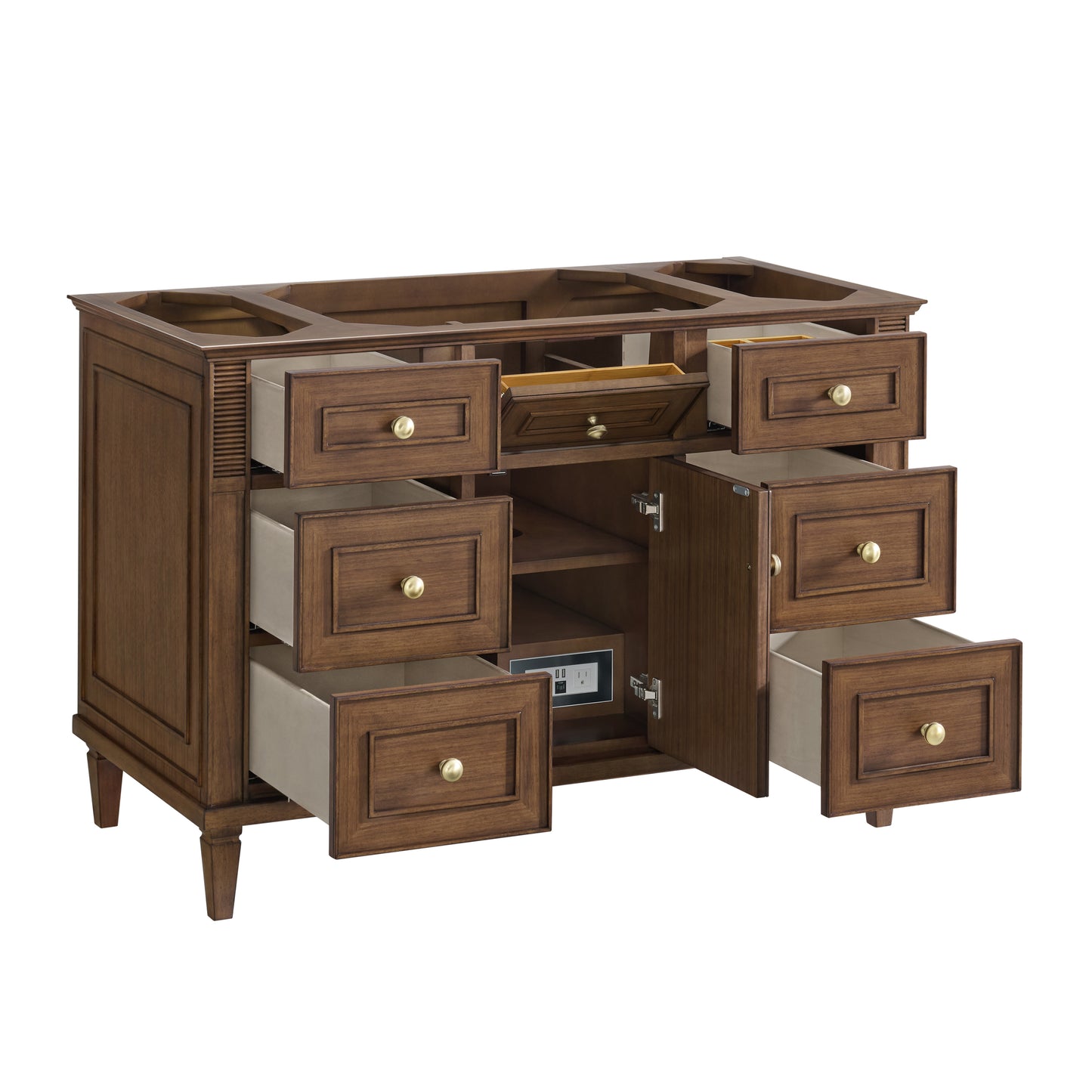 Lorelai 48" Single Vanity, Mid-Century Walnut w/ 3 CM Lime Delight Silestone Top