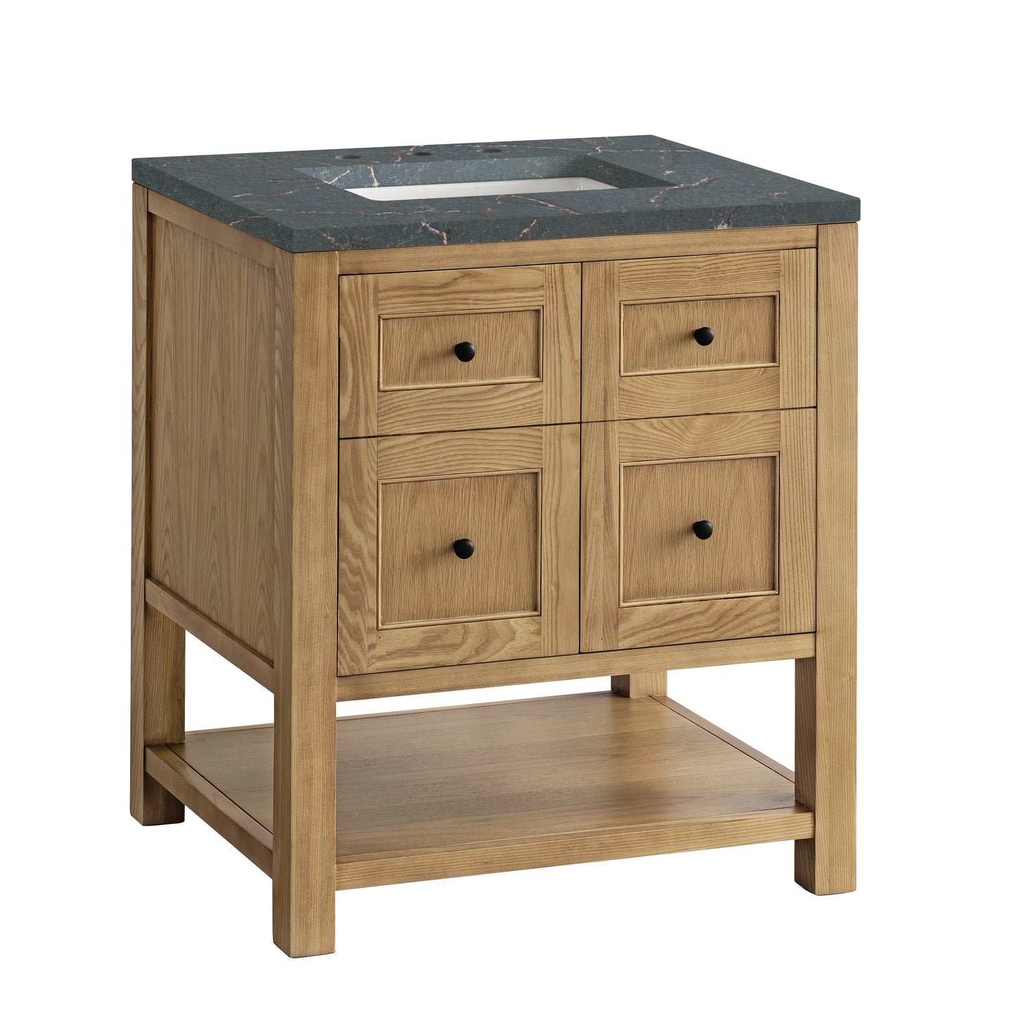 Breckenridge 30" Single Vanity, Light Natural Oak w/ 3 CM Parisien Bleu Top