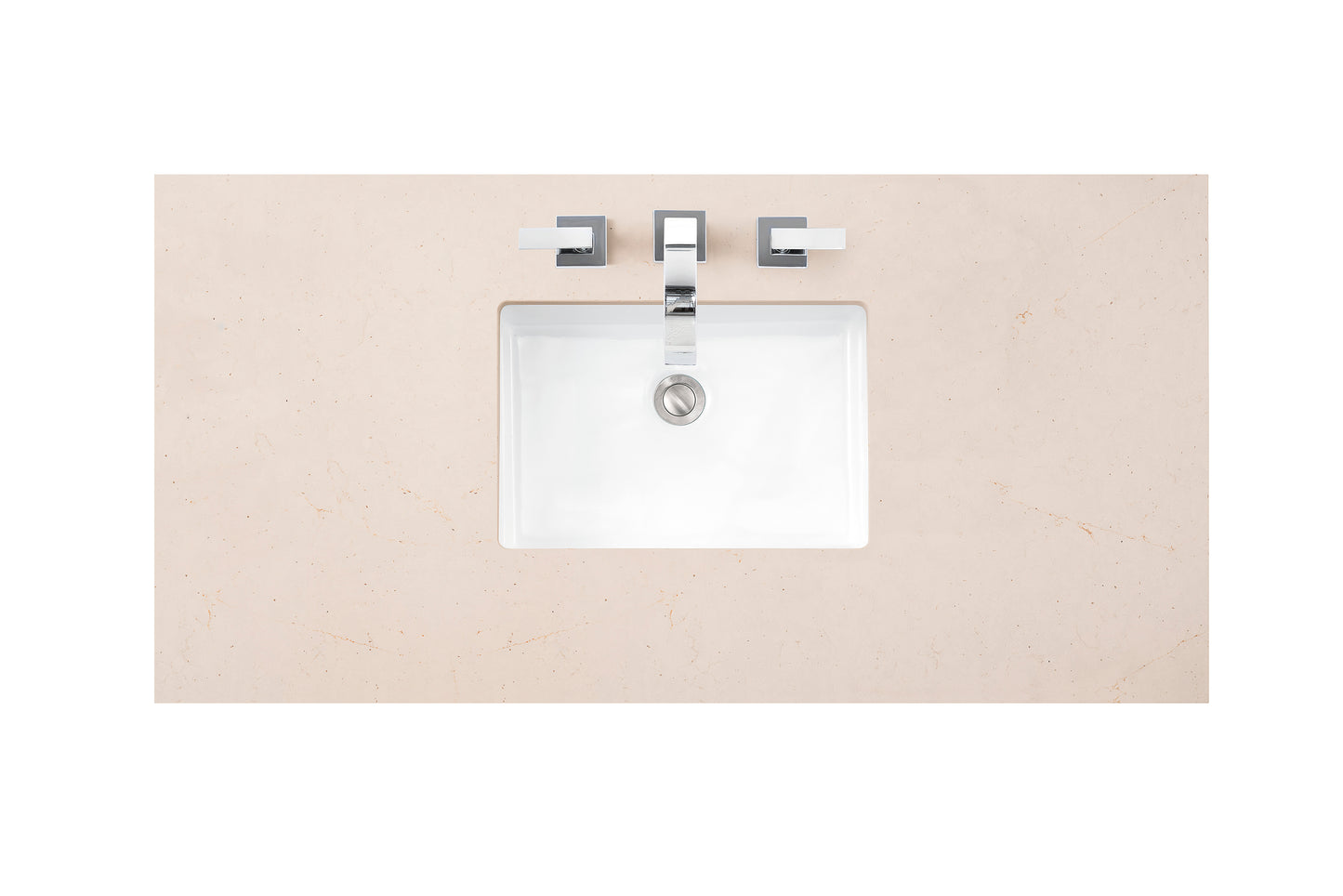 Bristol 48" Single Vanity, Bright White w/ 3 CM Eternal Marfil Silestone Top