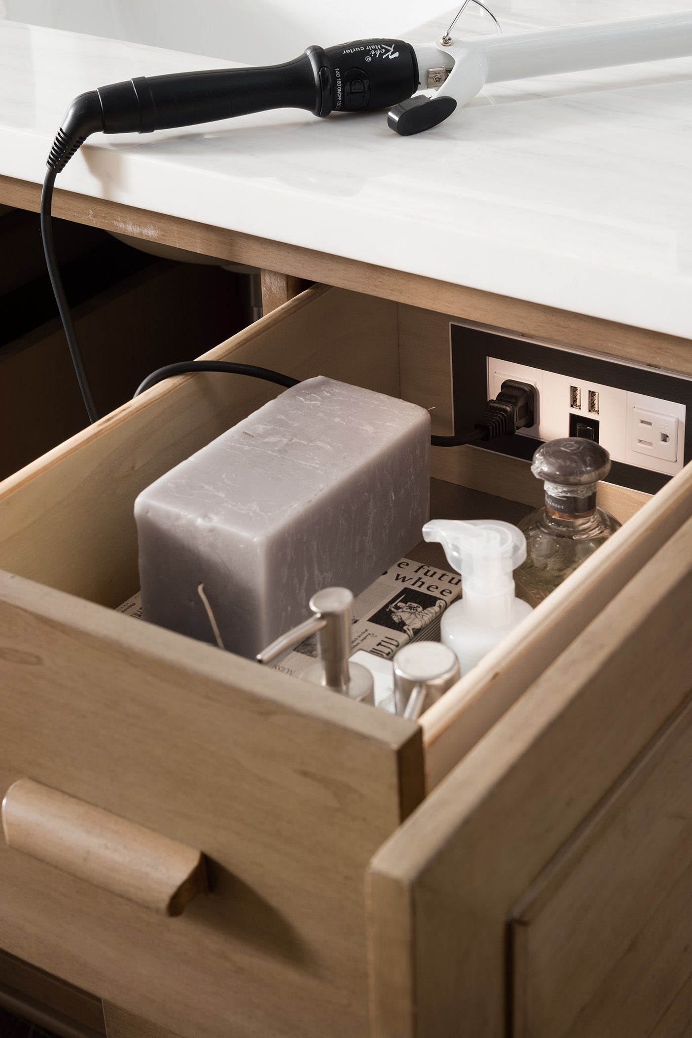 Portland 48" Single Vanity Whitewashed Walnut w/ 3 CM Arctic Fall Solid Surface Top