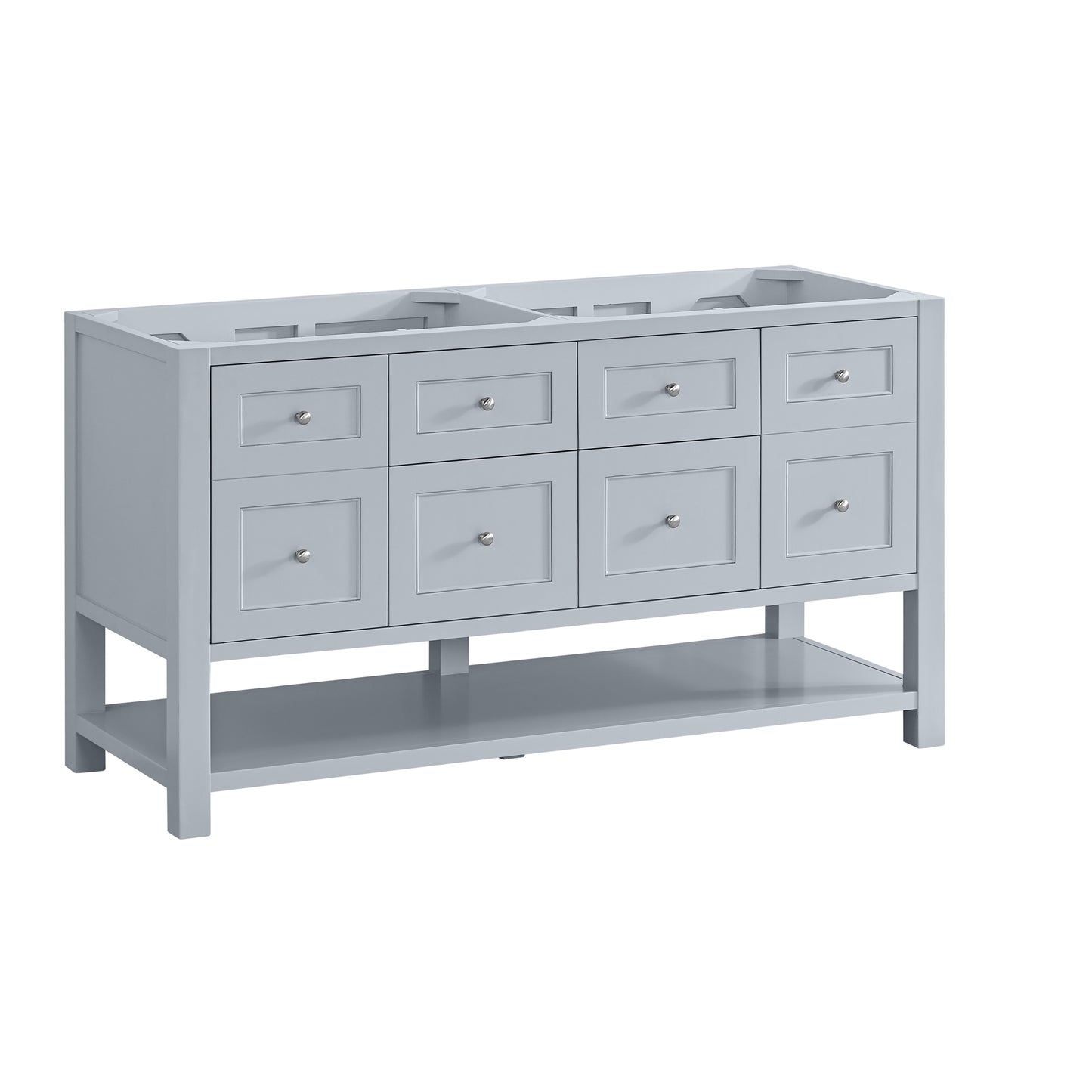 Breckenridge 60" Double Vanity, Serenity Blue, w/ 3 CM Lime Delight Quartz Top