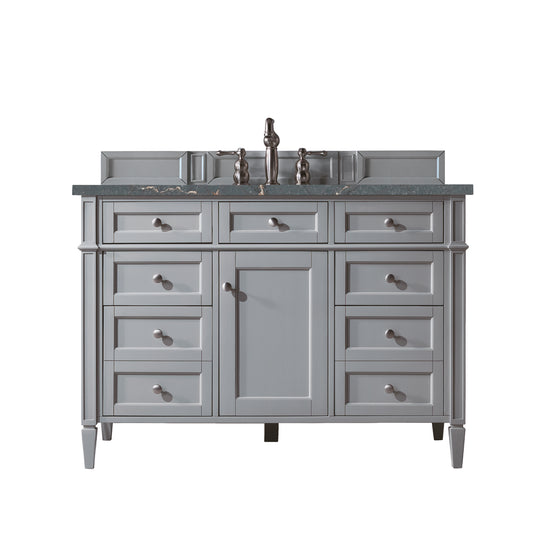 Brittany 48" Single Vanity, Urban Gray w/ 3 CM Parisien Bleu Silestone Top