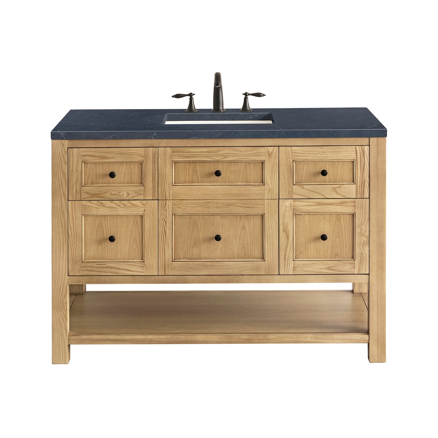 Breckenridge 48" Single Vanity, Light Natural Oak w/ 3 CM Charcoal Soapstone Top