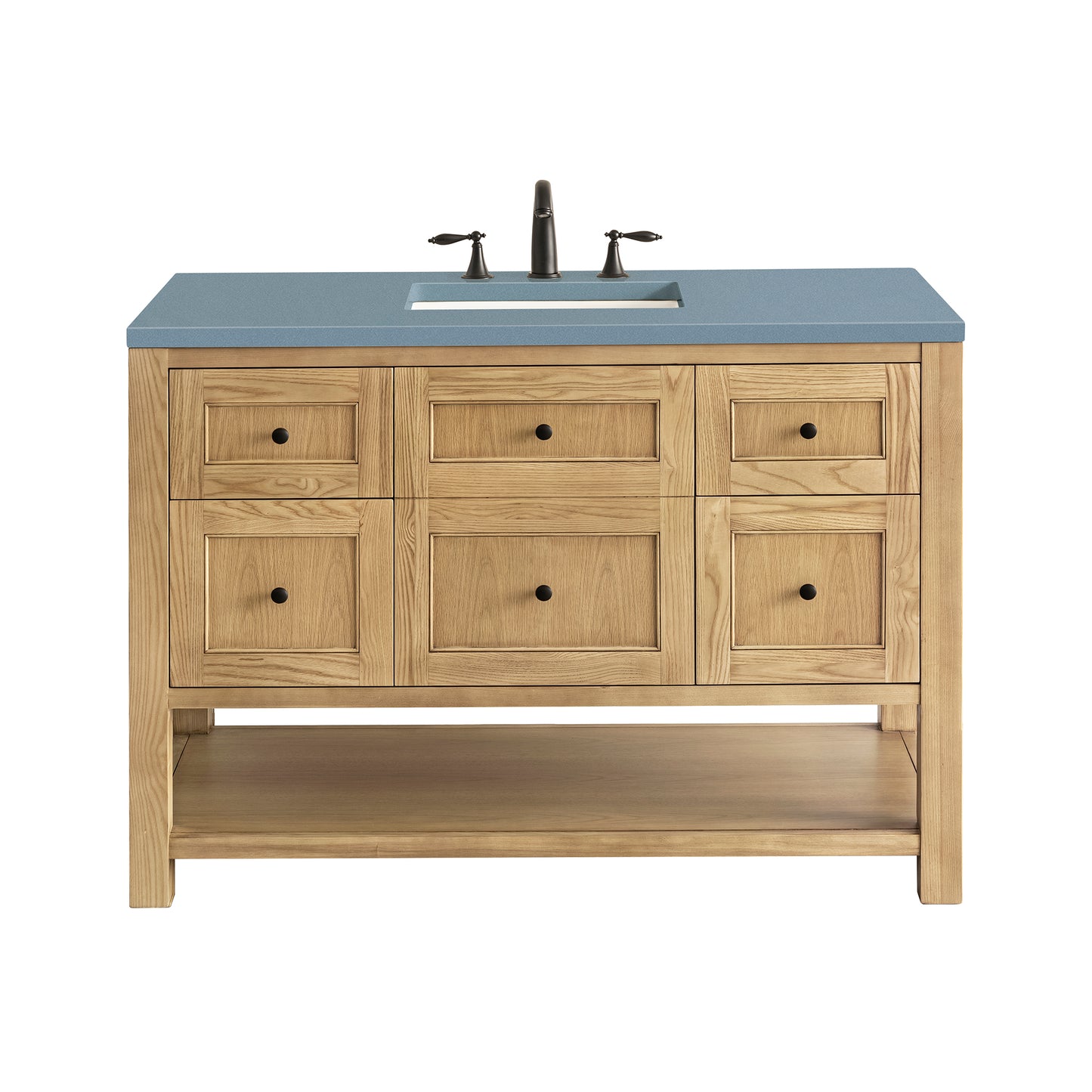 Breckenridge 48" Single Vanity, Light Natural Oak w/ 3 CM Cala Blue Top