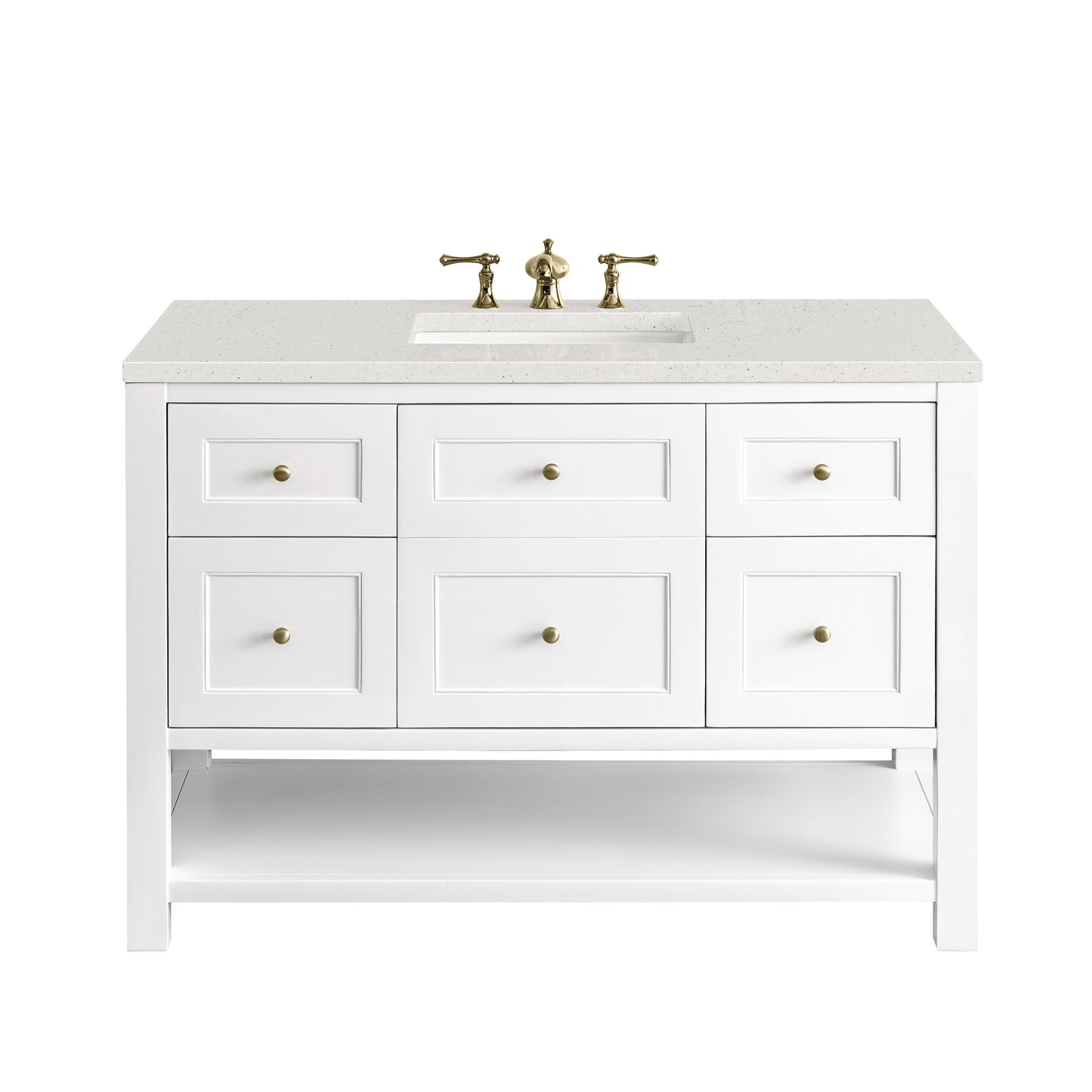 Breckenridge 48" Single Vanity, Bright White w/ 3 CM Lime Delight Top