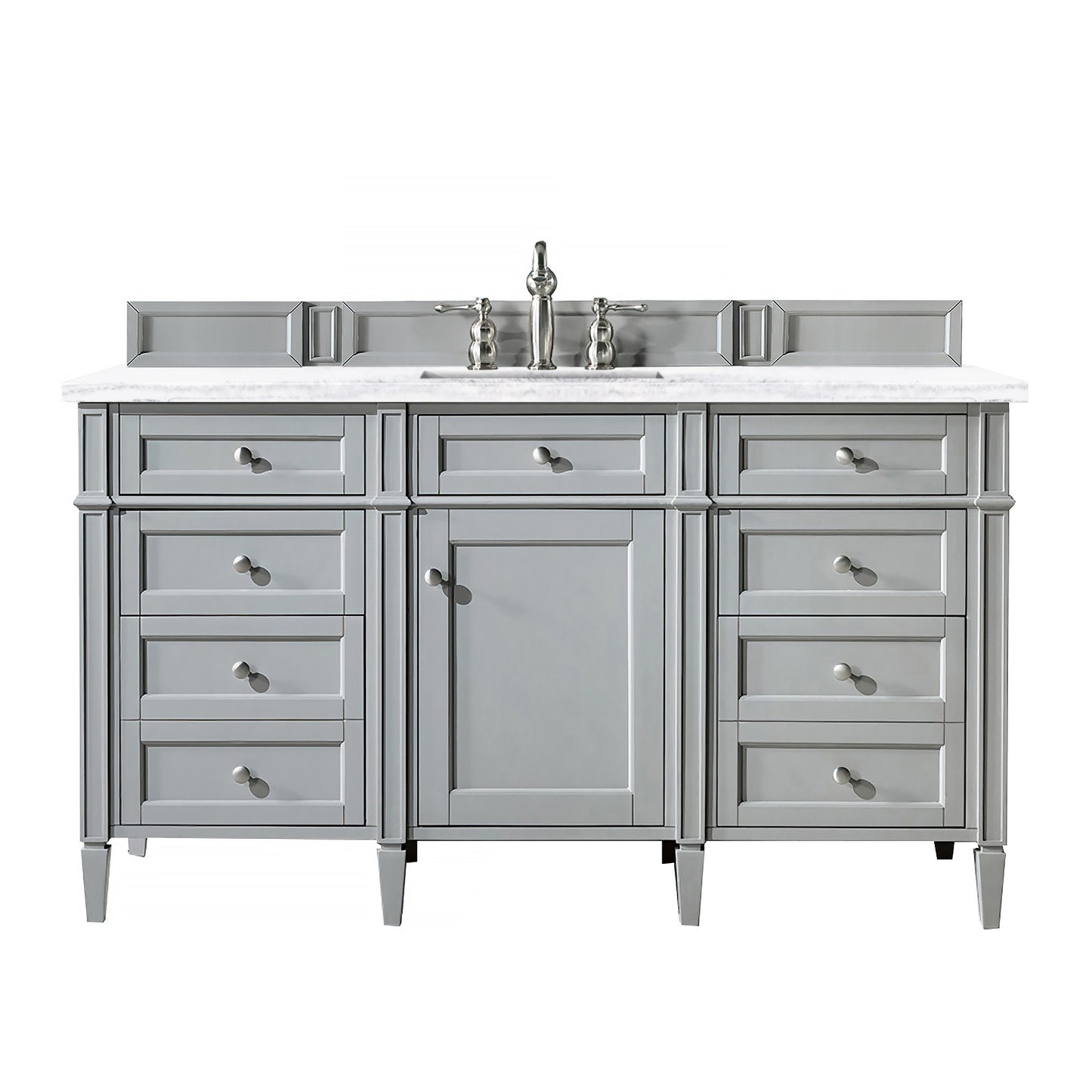 Brittany 60" Single Vanity, Urban Gray w/ 3 CM Arctic Fall Solid Surface Top