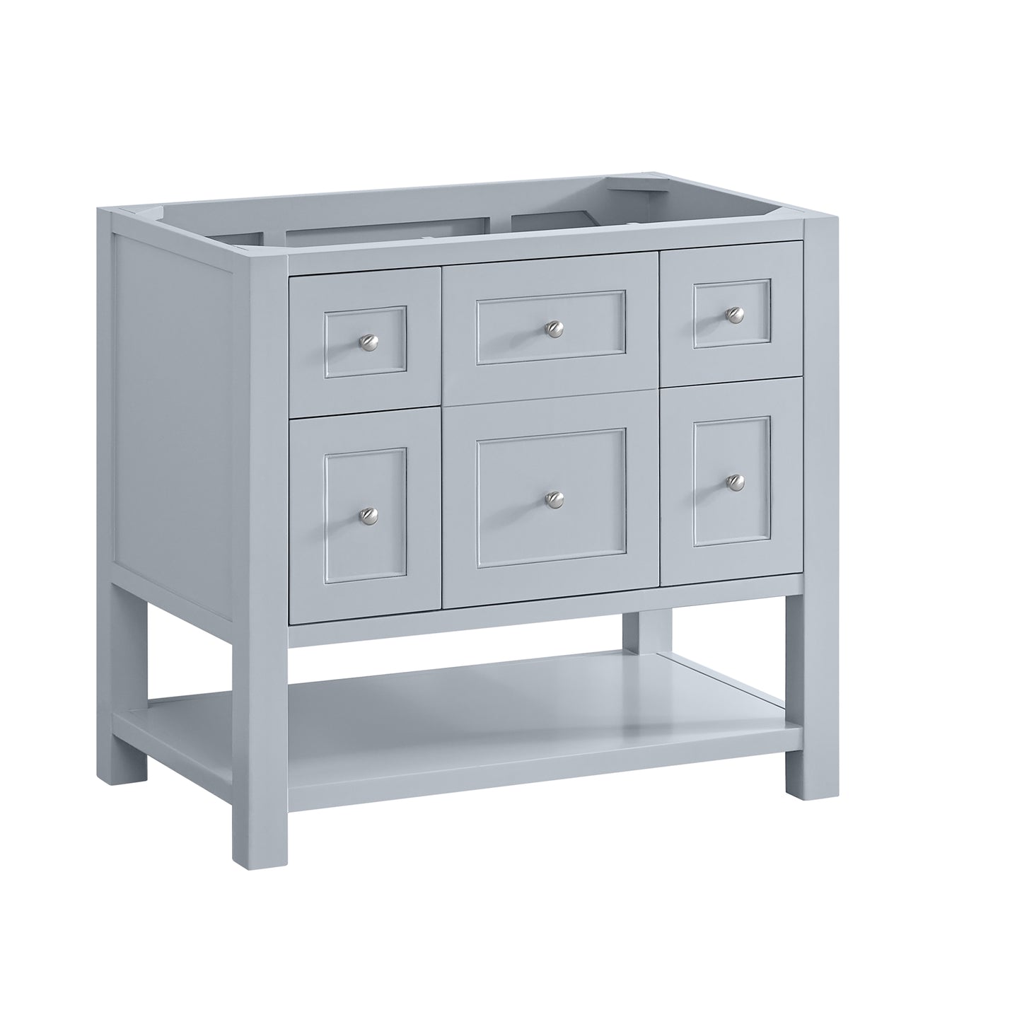 Breckenridge 36" Single Vanity, Serenity Blue, w/ 3 CM Arctic Fall Solid Surface Top