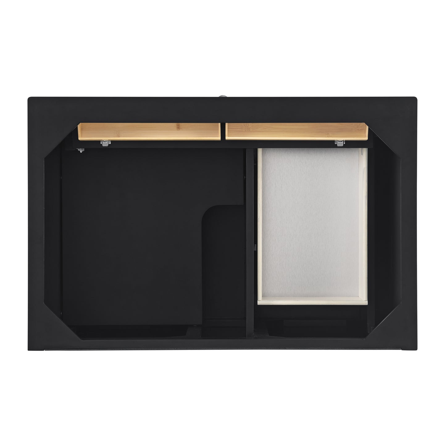 Lorelai 36" Single Vanity, Black Onyx w/ Single Hole 3 CM White Zeus Silestone Top & Backsplash