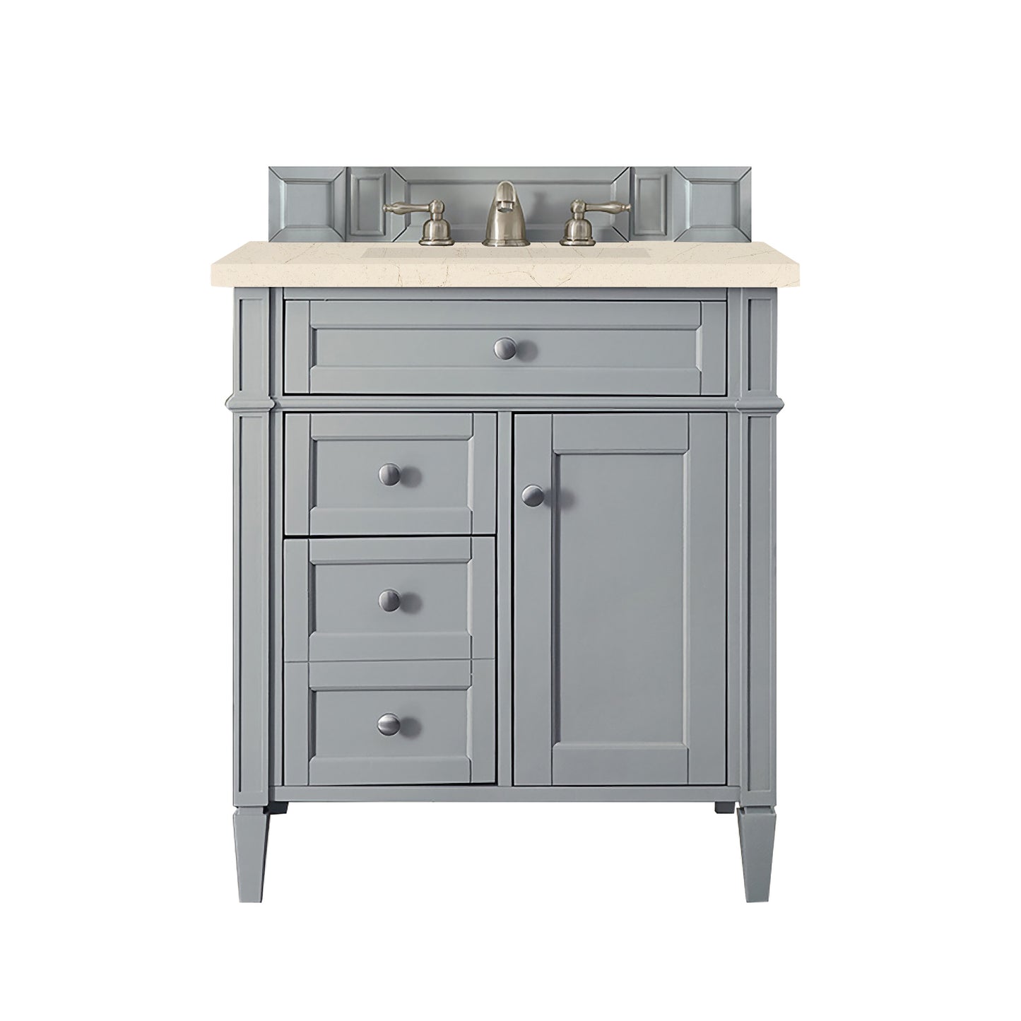 Brittany 30" Single Vanity, Urban Gray, w/ 3 CM Eternal Marfil Silestone Top