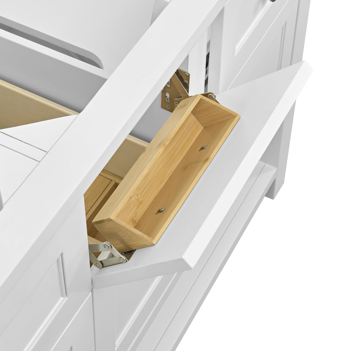 Breckenridge 60" Double Vanity, Bright White, w/ 3 CM Carrara Marble Top