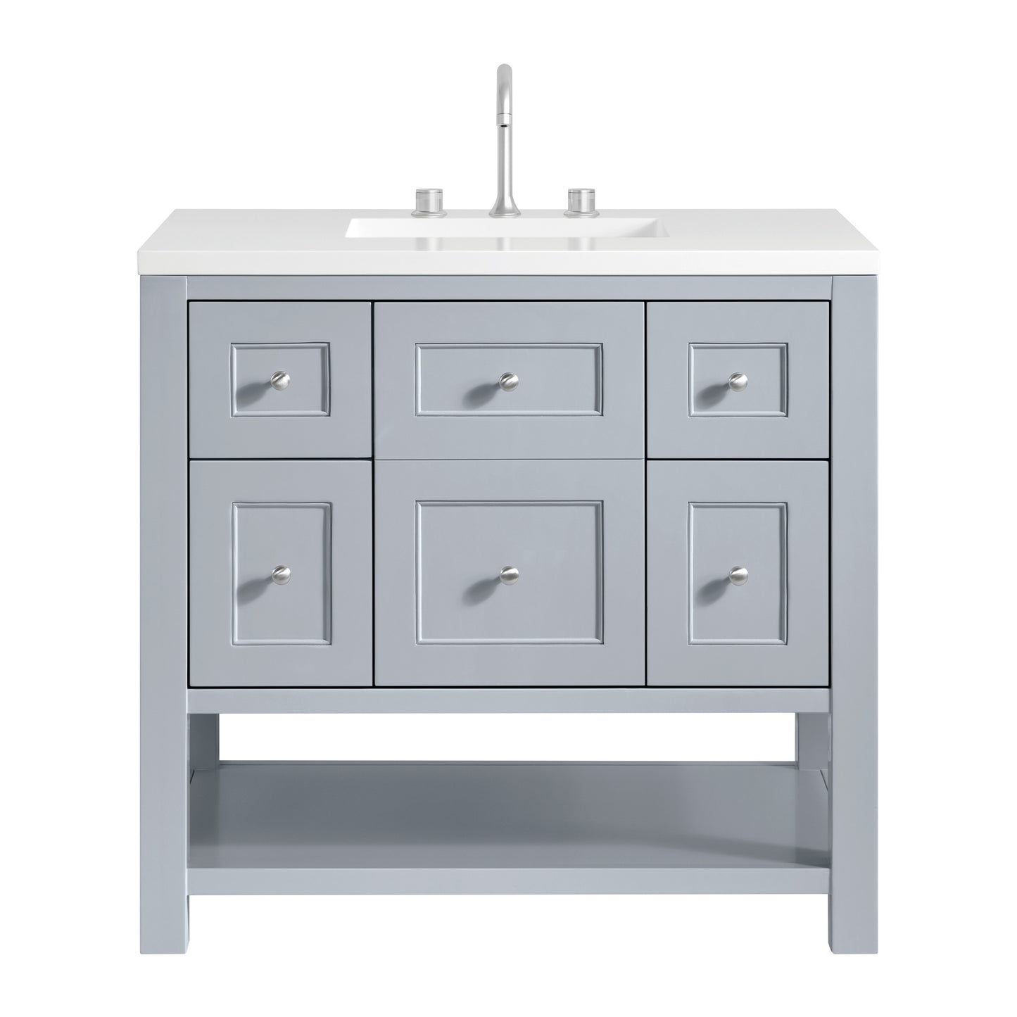 Breckenridge 36" Single Vanity, Serenity Blue, w/ 3 CM White Zeus Quartz Top