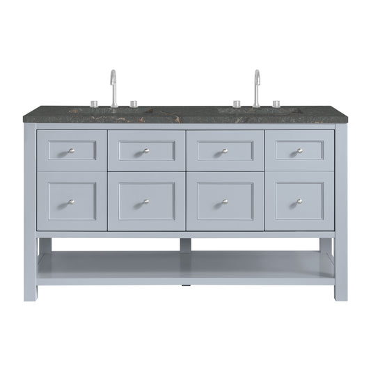 Breckenridge 60" Double Vanity, Serenity Blue w/ 3 CM Parisien Bleu Top