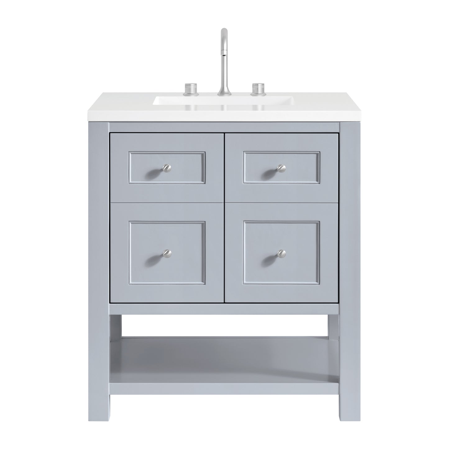 Breckenridge 30" Single Vanity, Serenity Blue, w/ 3 CM White Zeus Quartz Top