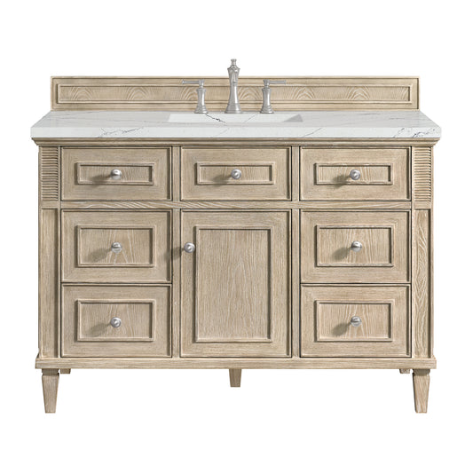 Lorelai 48" Single Vanity, Whitewashed Oak w/ 3 CM Ethereal Noctis Silestone Top