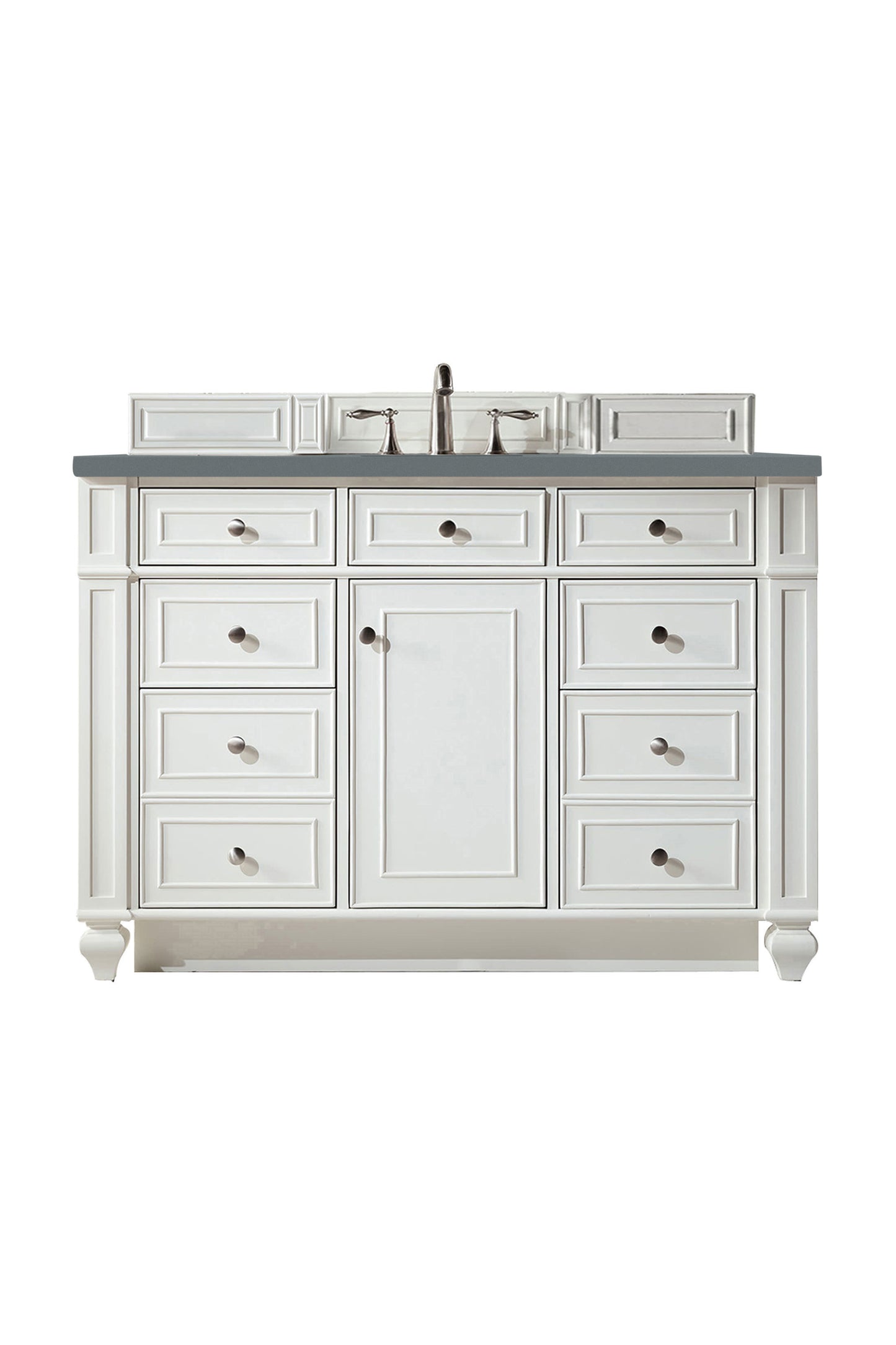 Bristol 48" Single Vanity, Bright White w/ 3 CM Cala Blue Silestone Top