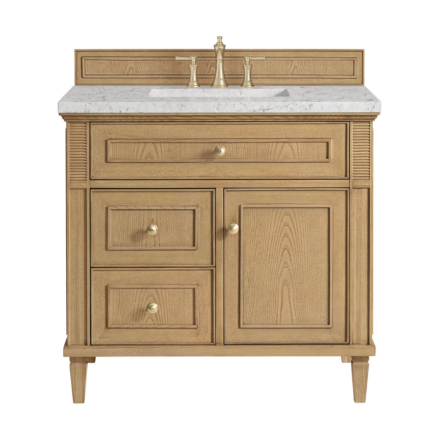 Lorelai 36" Single Vanity, Light Natural Oak w/ 3 CM Eternal Jasmine Pearl Silestone Top