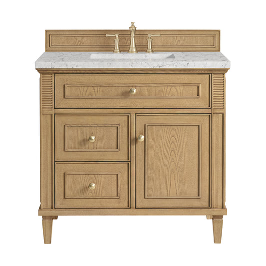 Lorelai 36" Single Vanity, Light Natural Oak w/ 3 CM Eternal Jasmine Pearl Silestone Top