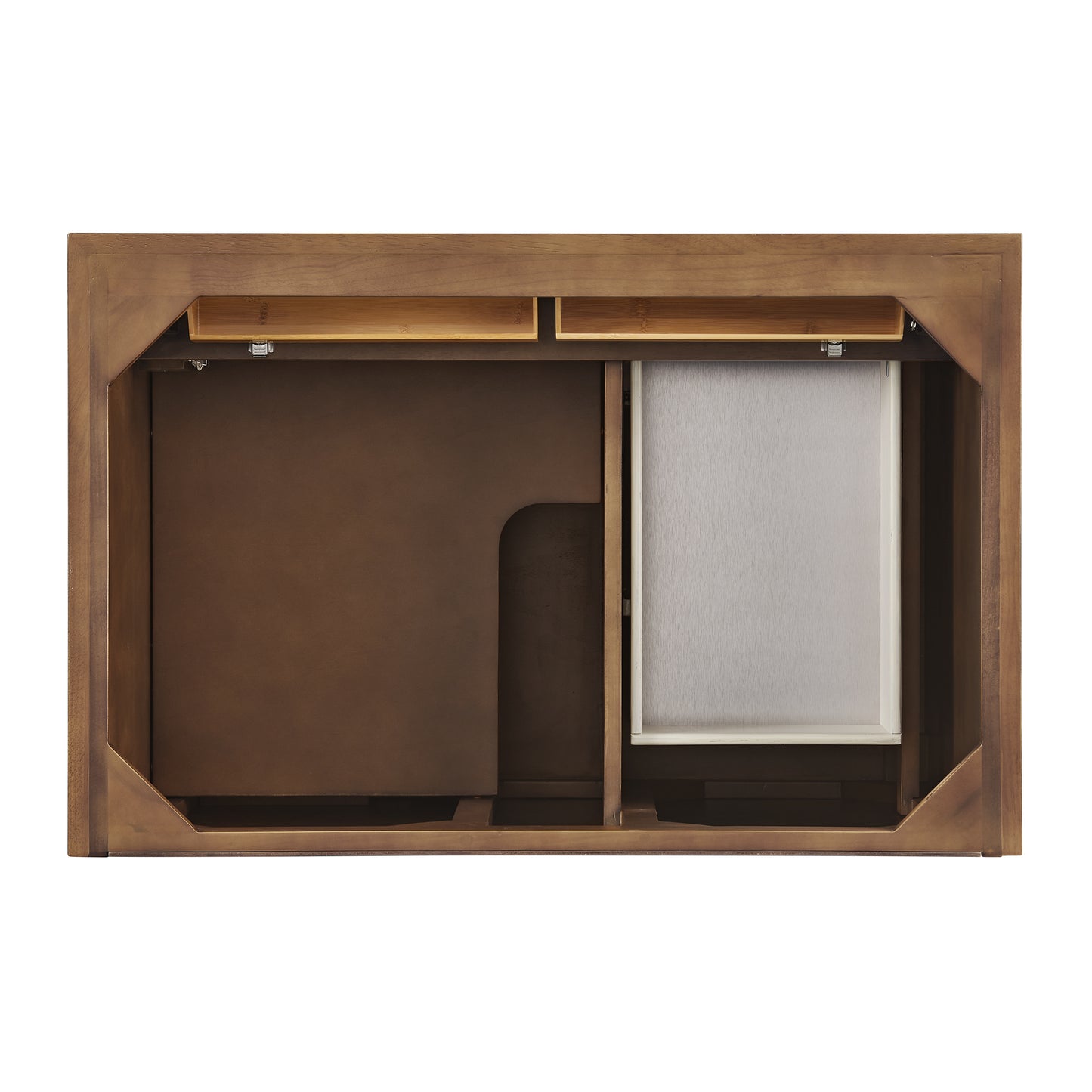 Lorelai 36" Single Vanity, Mid-Century Walnut w/ 3 CM Carrara White Marble Top