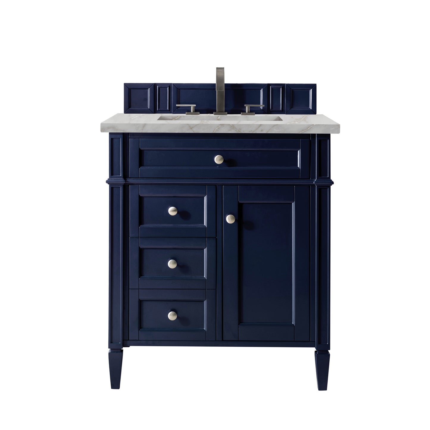 Brittany 30" Single Vanity, Victory Bleu w/ 3 CM Victorian Silver Silestone Top