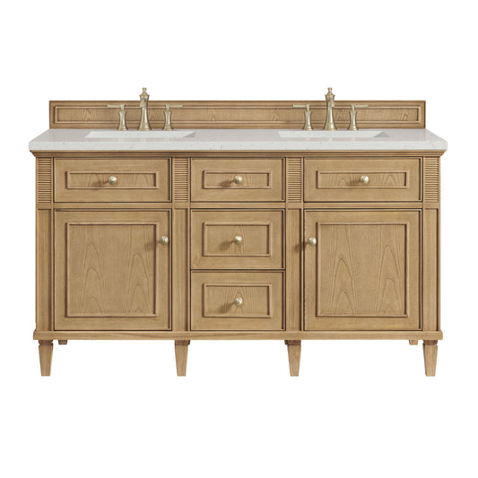 Lorelai 60" Double Vanity, Light Natural Oak w/ 3 CM Lime Delight Silestone Top