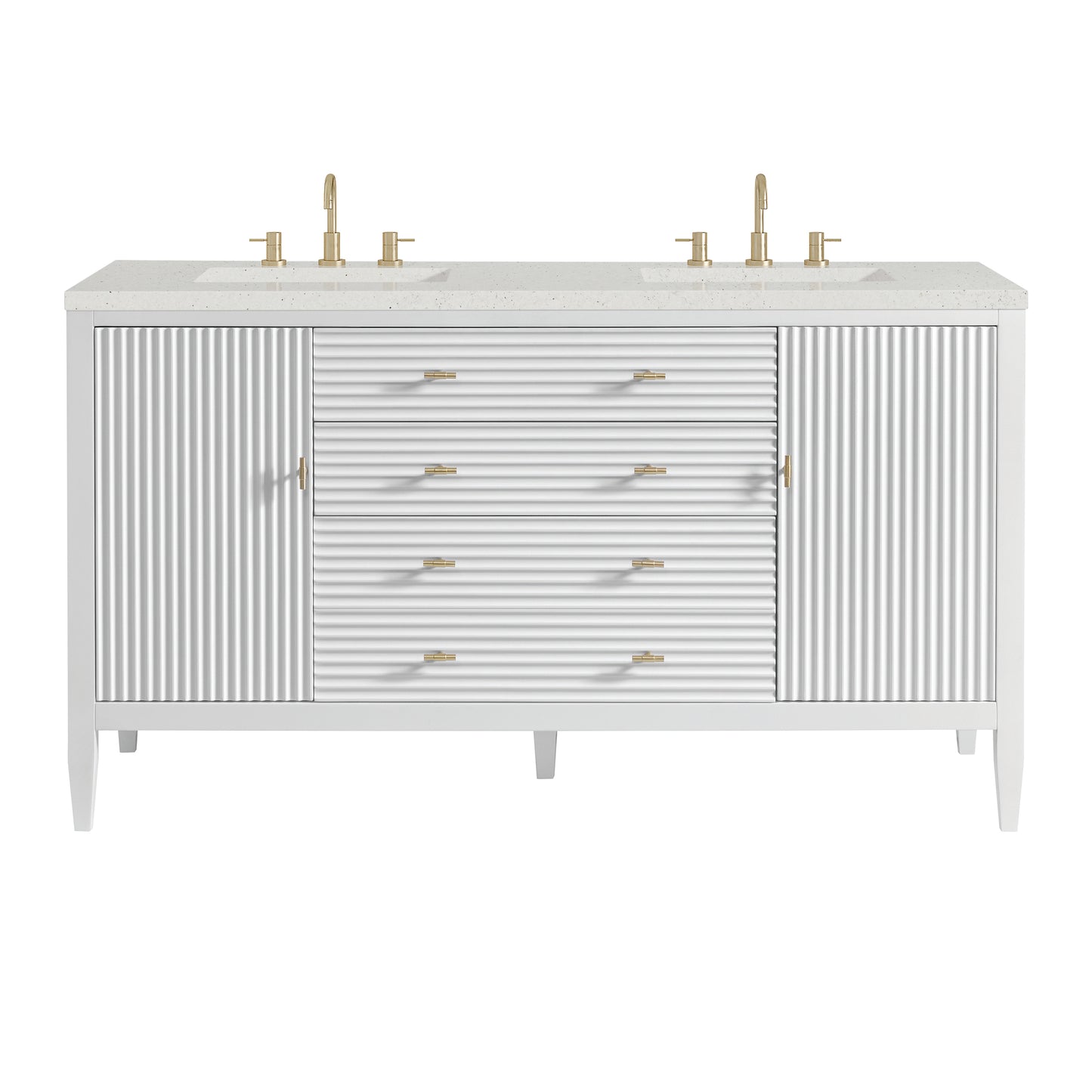 Myrrin 60" Double Vanity, Bright White w/ 3 CM Lime Delight Silestone Top