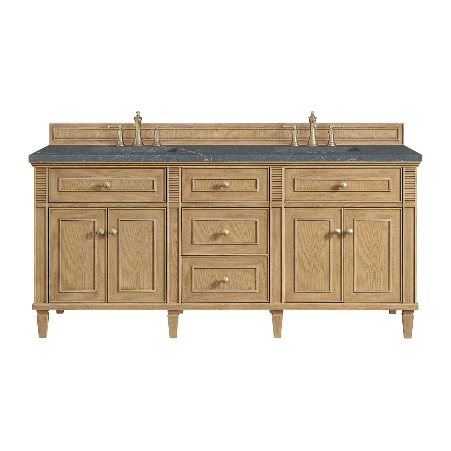 Lorelai 72" Double Vanity, Light Natural Oak w/ 3 CM Parisien Bleu Silestone Top
