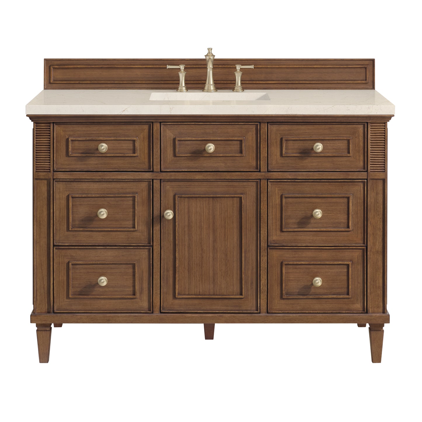 Lorelai 48" Single Vanity, Mid-Century Walnut w/ 3 CM Eternal Marfil Silestone Top