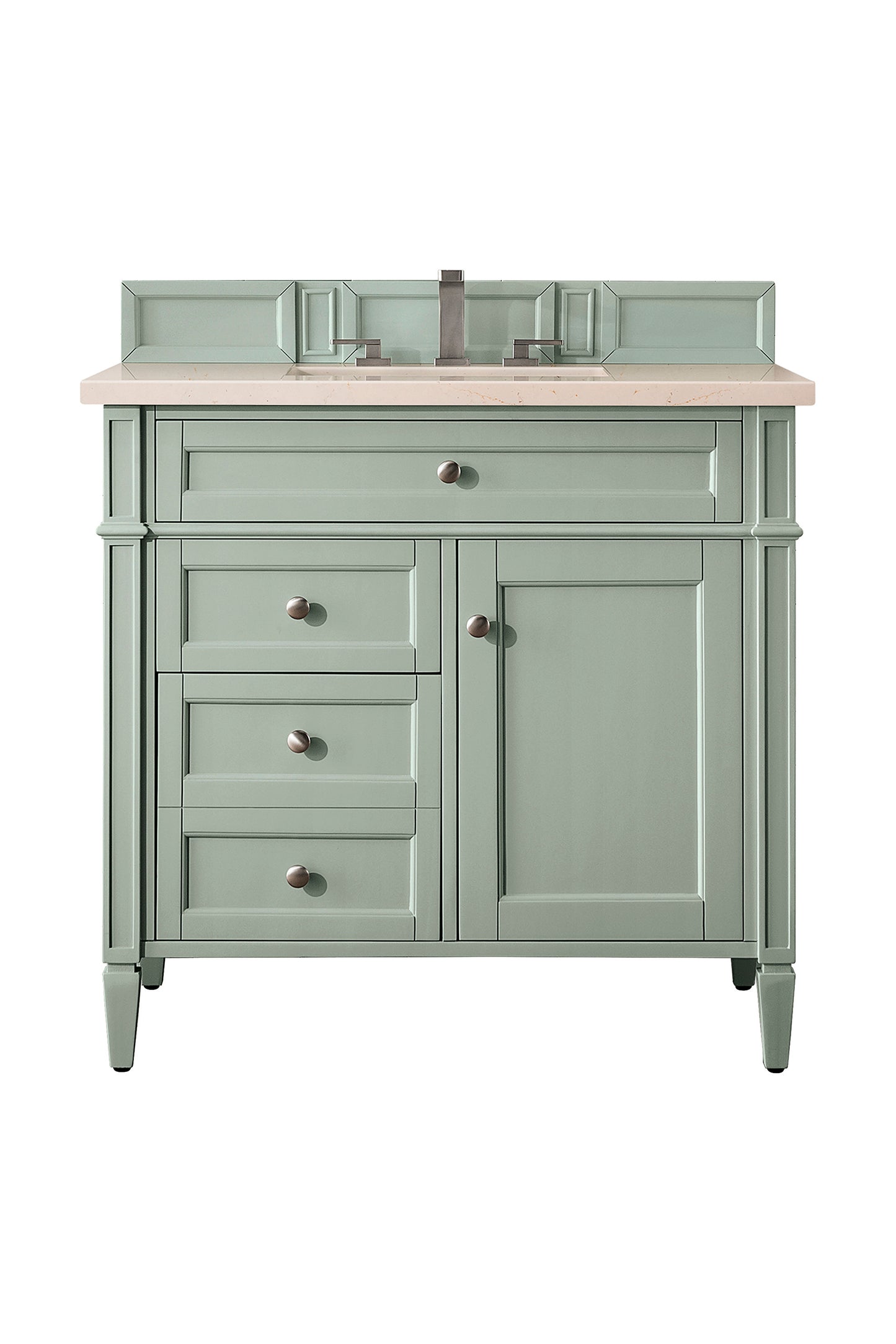 Brittany 36" Single Vanity, Sage Green w/ 3 CM Eternal Marfil Silestone Top