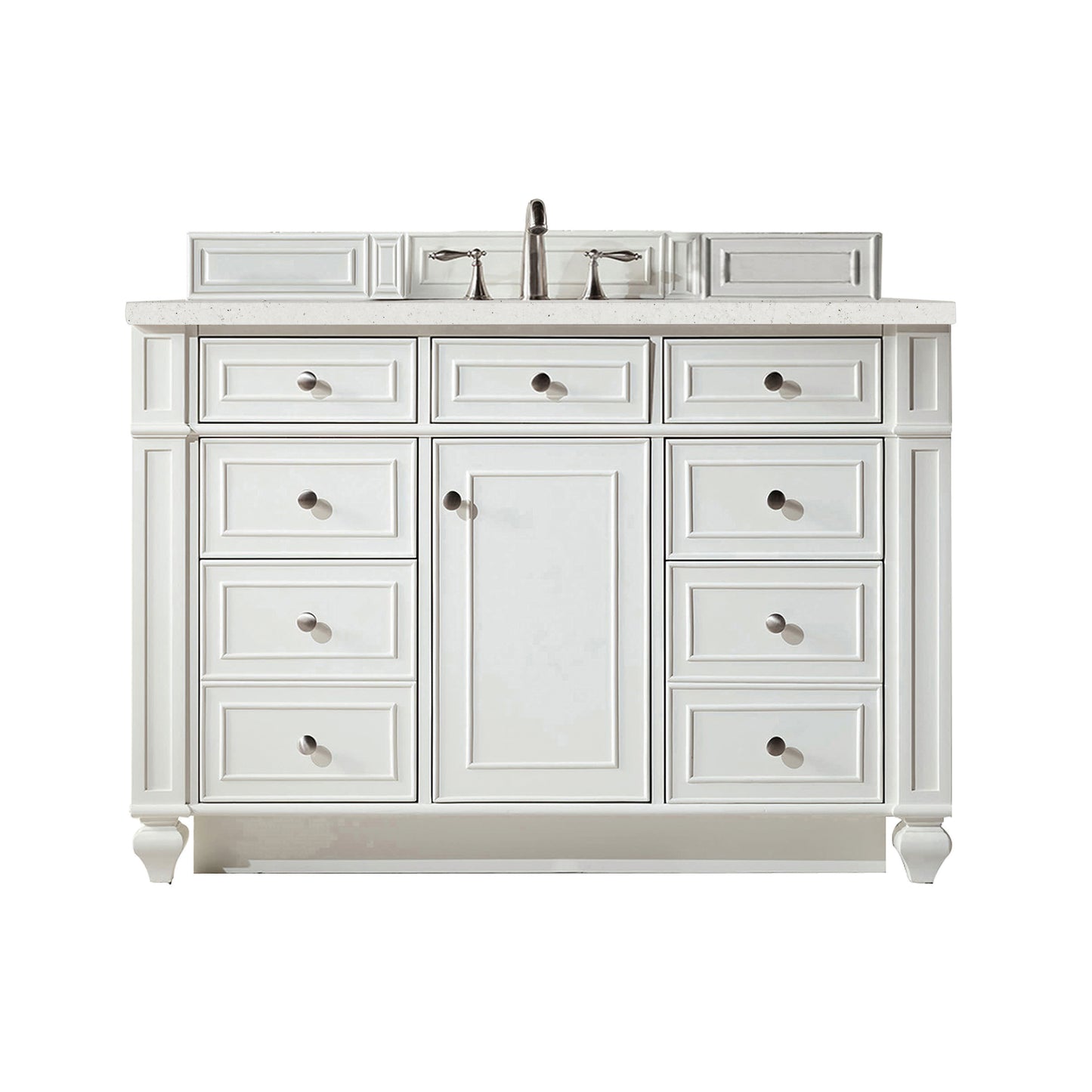 Bristol 48" Single Vanity, Bright White w/ 3 CM Lime Delight Silestone Top