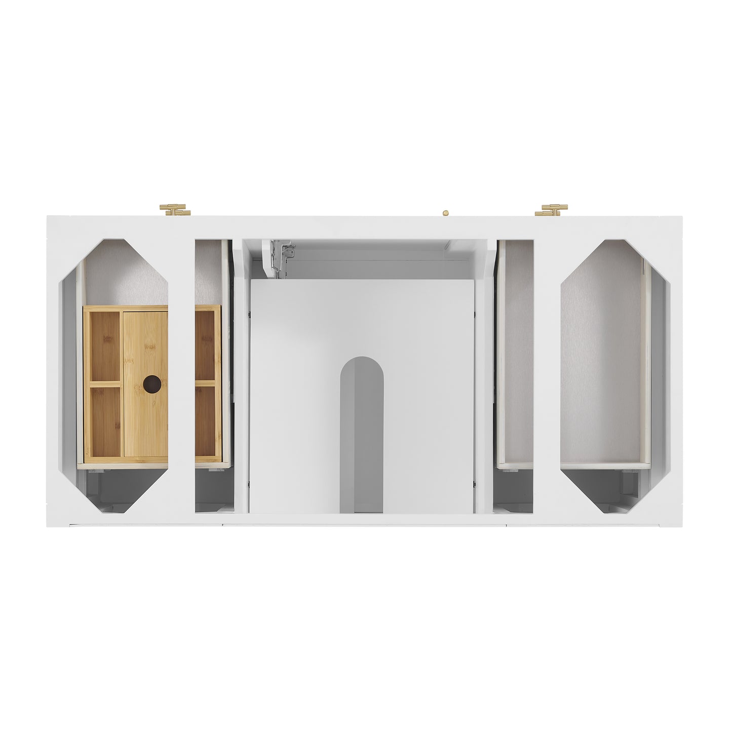 Myrrin 48" Vanity, Bright White w/ 3 CM Lime Delight Silestone Top