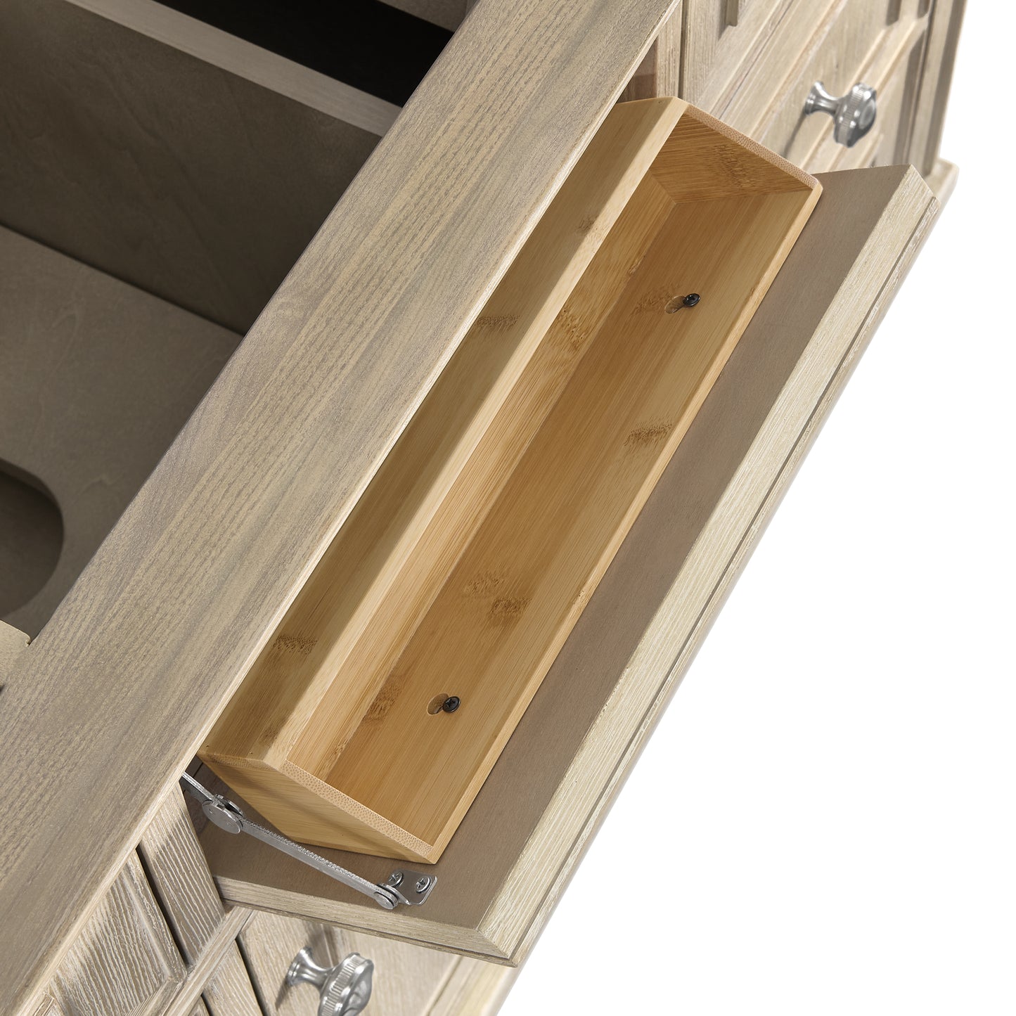 Lorelai 48" Single Vanity, Whitewashed Oak w/ 3 CM Charcoal Soapstone Silestone Top