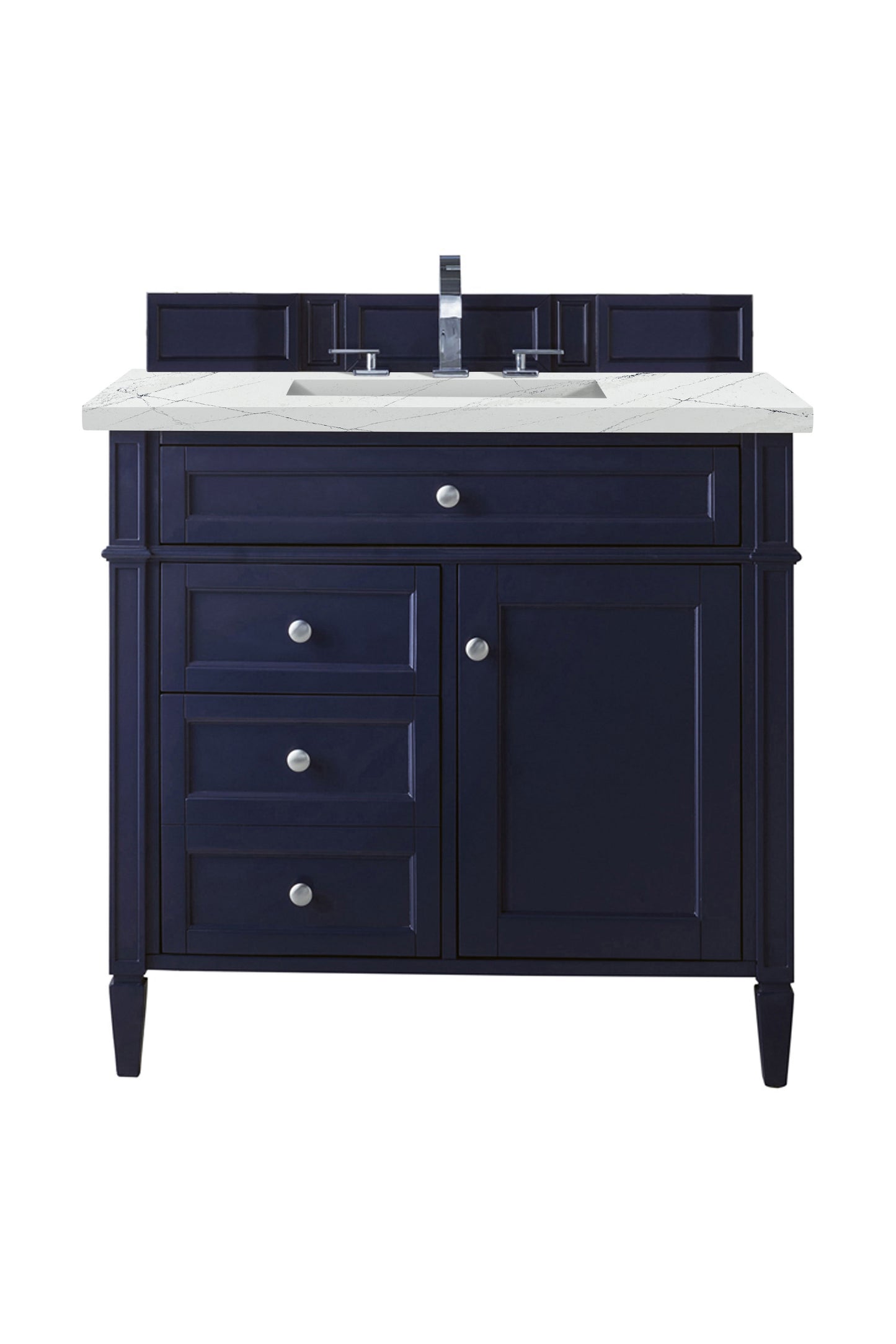 Brittany 36" Single Vanity, Victory Blue w/ 3 CM Ethereal Noctis Silestone Top