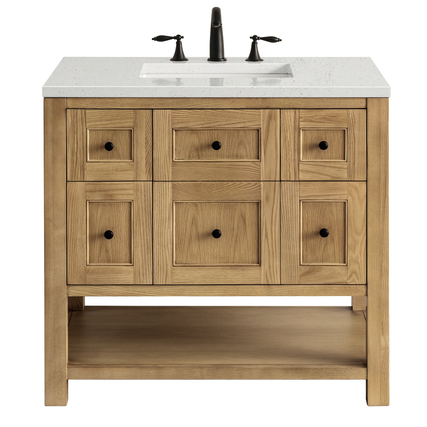 Breckenridge 36" Single Vanity, Light Natural Oak w/ 3 CM Lime Delight Top