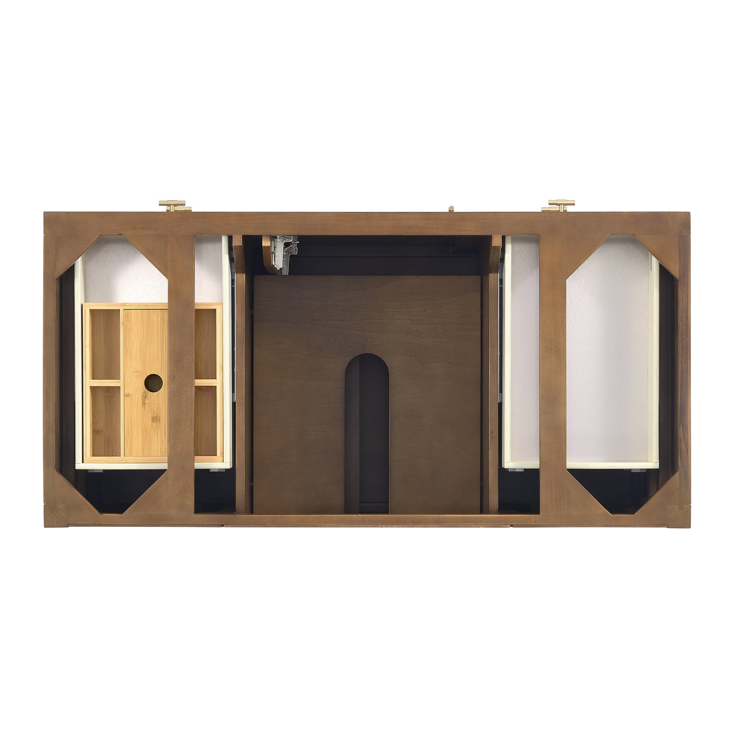 Myrrin 48" Vanity, Mid Century Walnut w/ 3 CM Arctic Fall Solid Surface Top