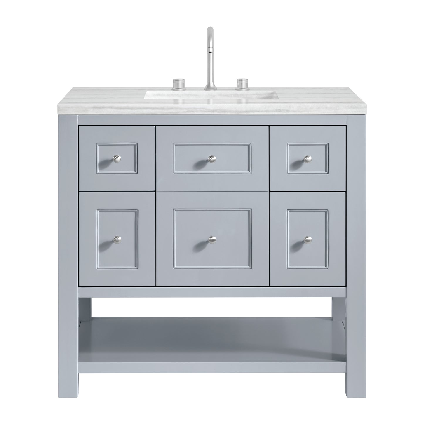 Breckenridge 36" Single Vanity, Serenity Blue, w/ 3 CM Arctic Fall Solid Surface Top