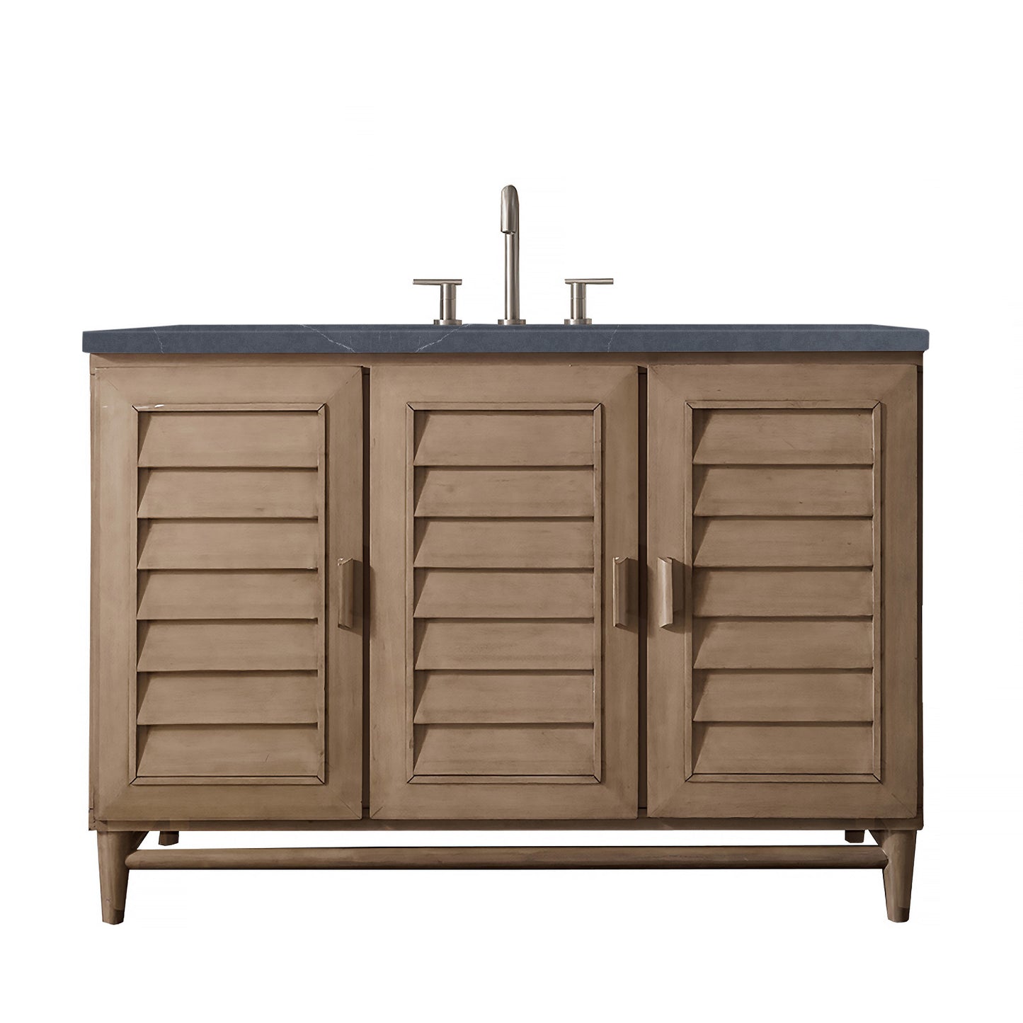 Portland 48" Single Vanity Whitewashed Walnut w/ 3 CM Charcoal Soapstone Silestone Top