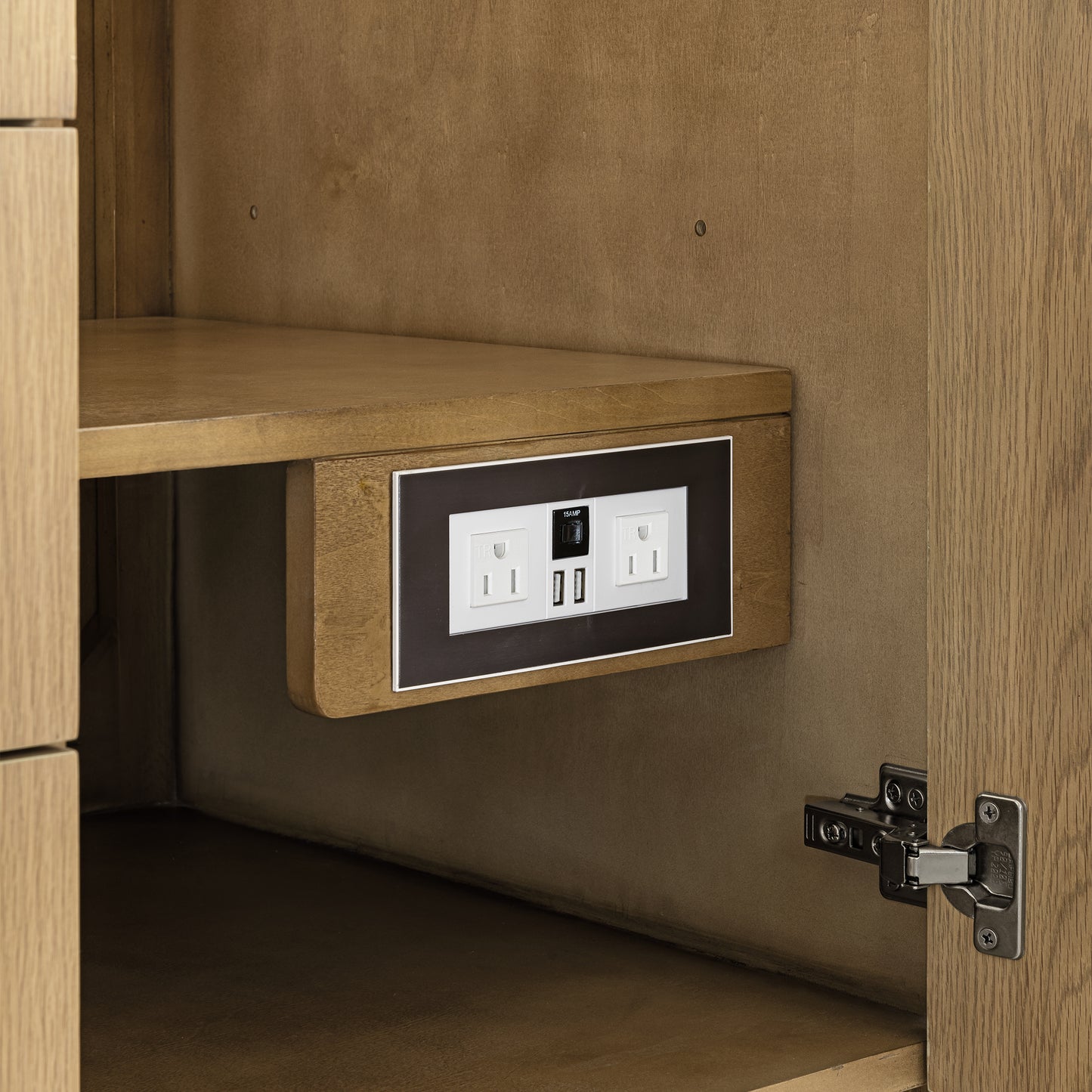 Hudson 60" Double Vanity, Light Natural Oak w/ 3 CM Eternal Jasmine Pearl Top