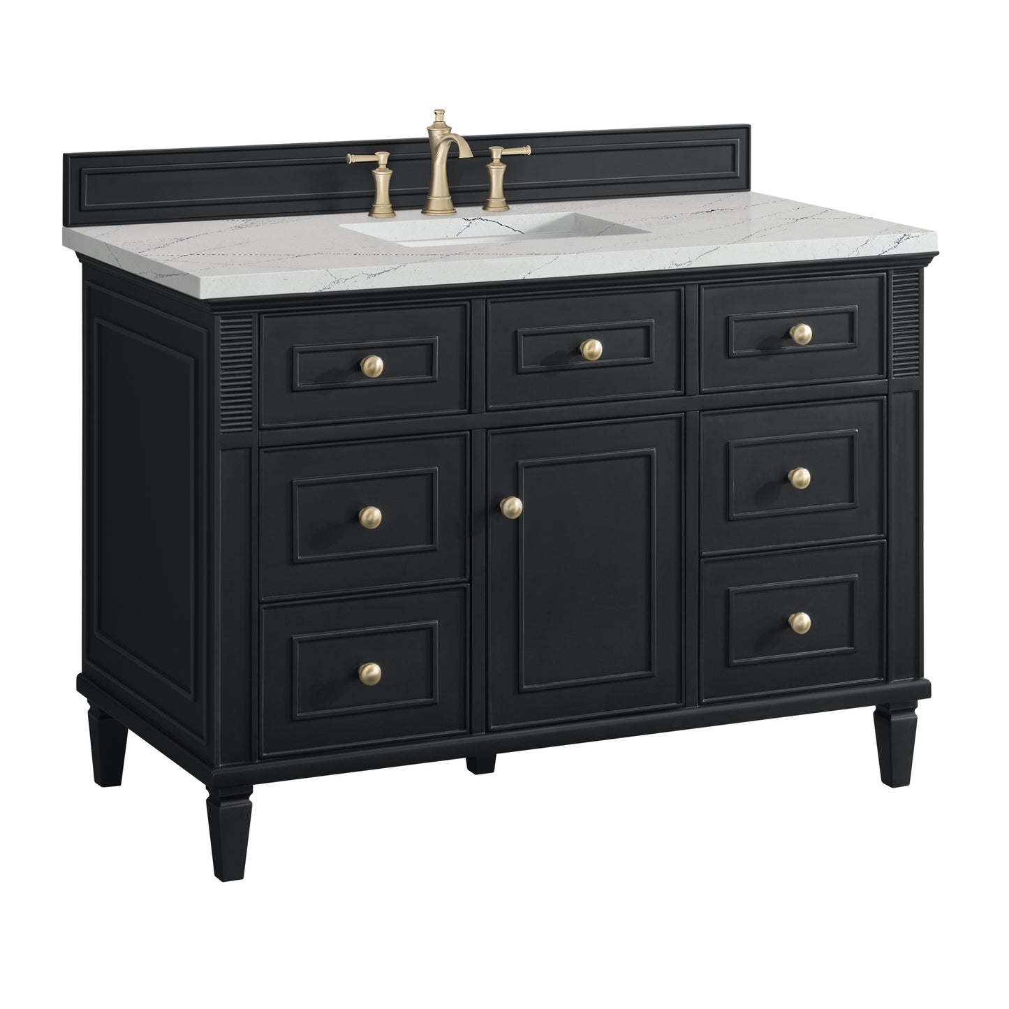Lorelai 48" Single Vanity, Black Onyx w/ 3 CM Ethereal Noctis Silestone Top