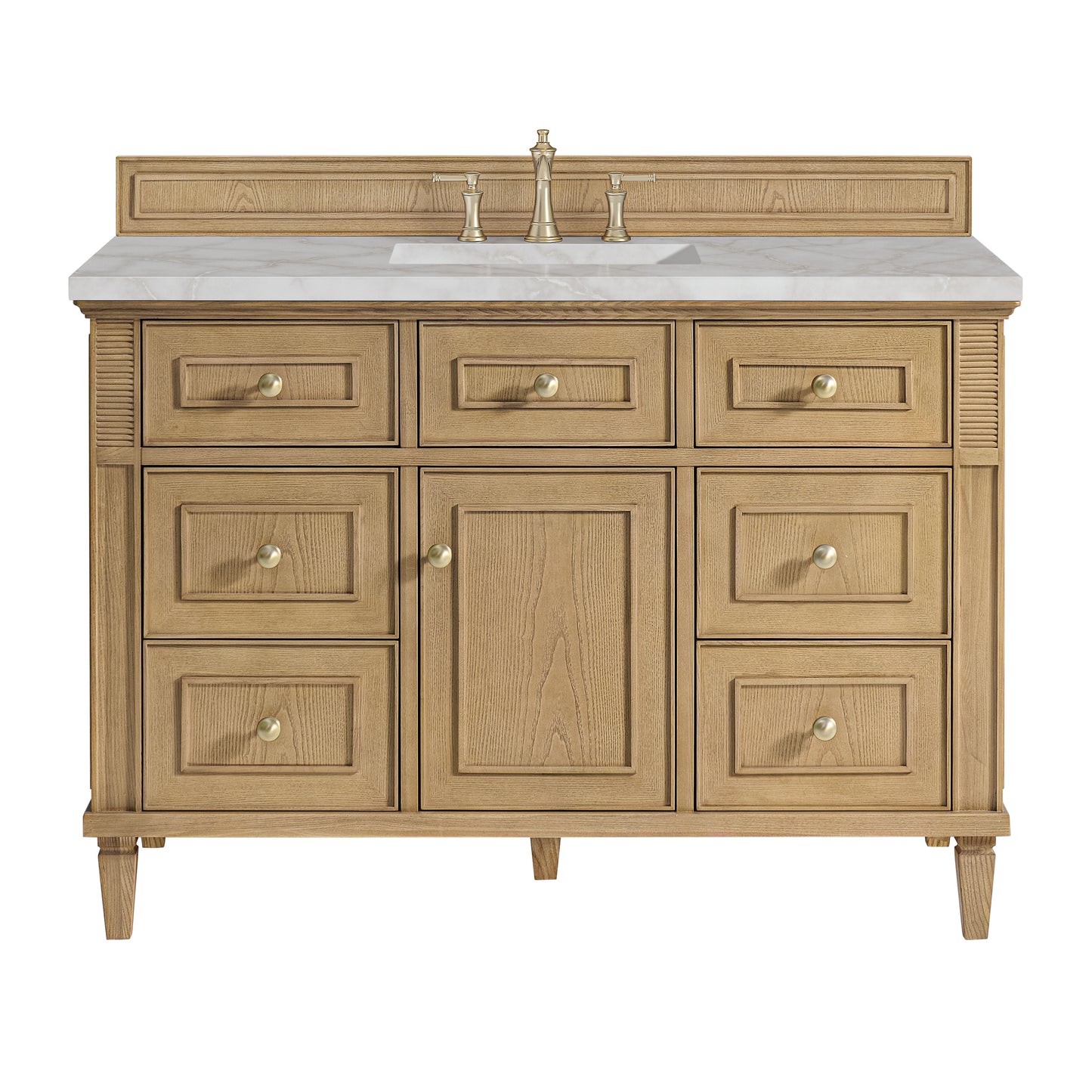 Lorelai 48" Single Vanity, Light Natural Oak w/ 3 CM Victorian Silver Silestone Top