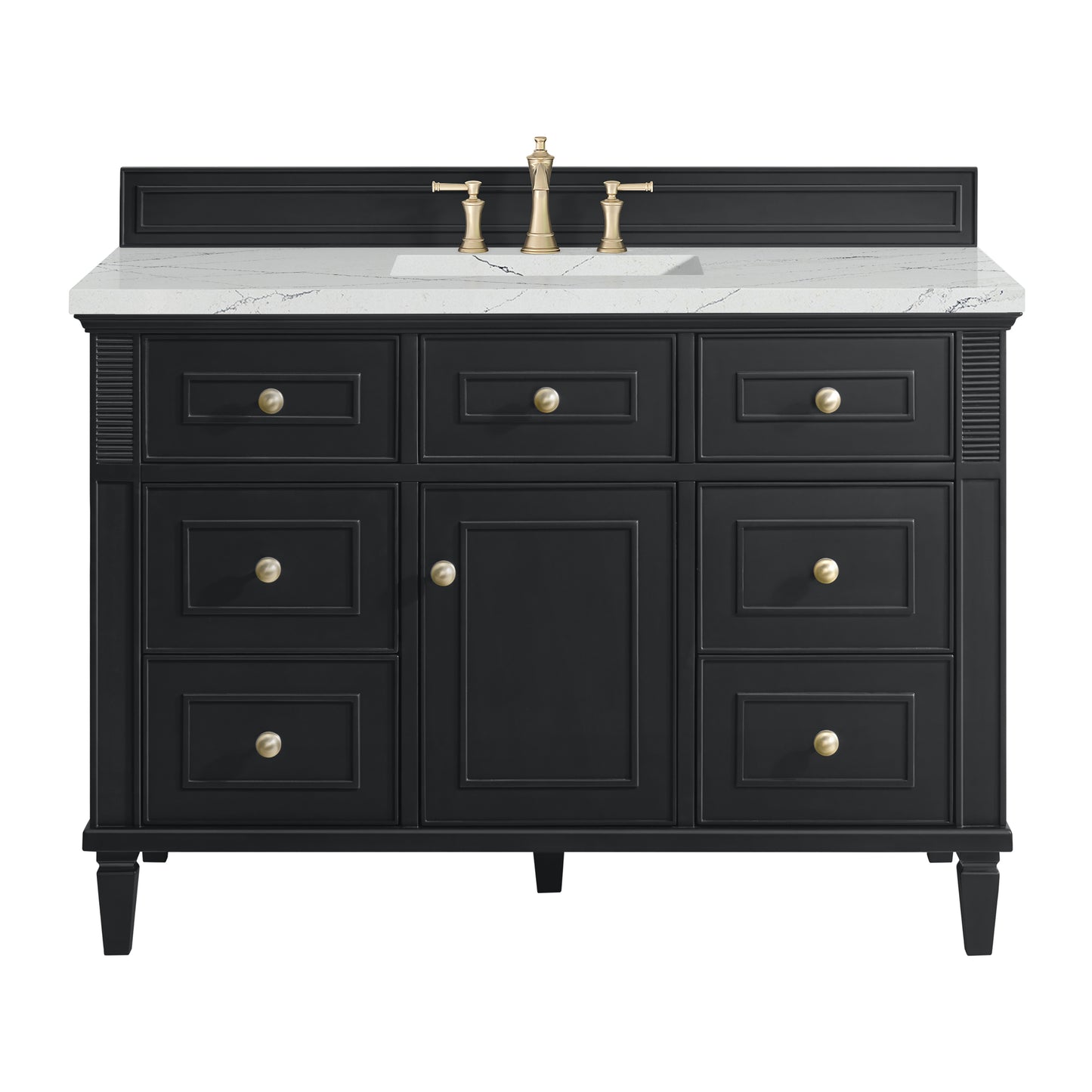 Lorelai 48" Single Vanity, Black Onyx w/ 3 CM Ethereal Noctis Silestone Top