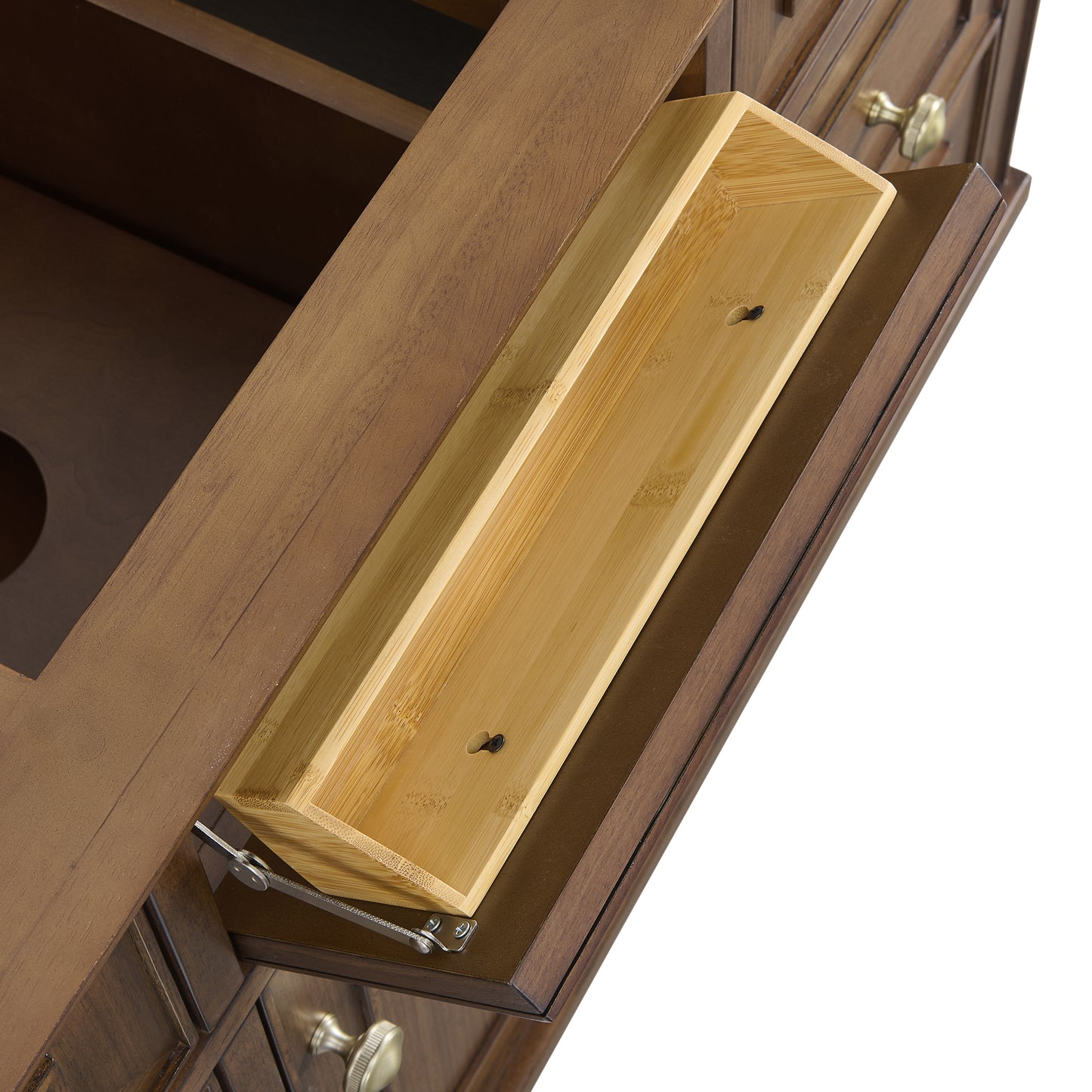 Lorelai 48" Single Vanity, Mid-Century Walnut w/ 3 CM Parisien Bleu Silestone Top