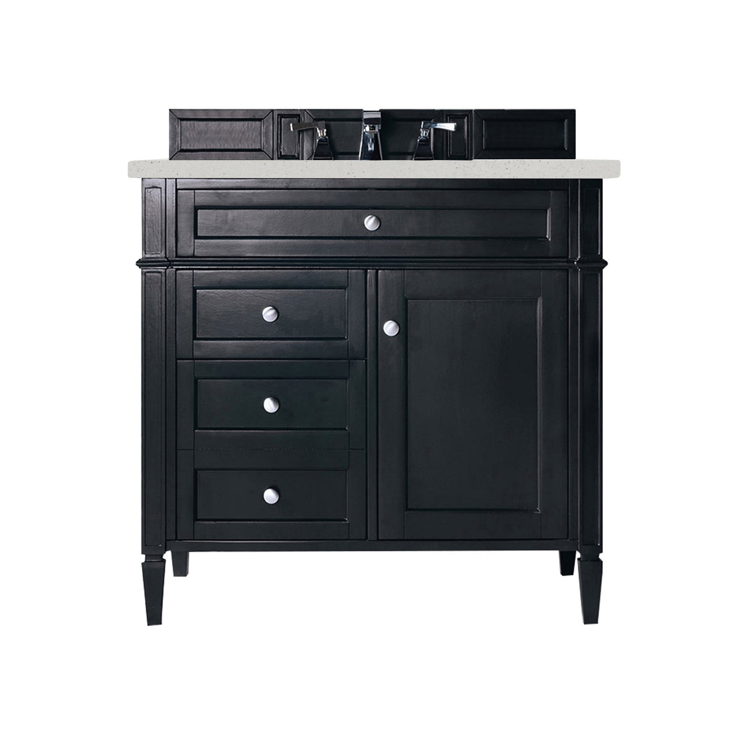 Brittany 36" Single Vanity, Black Onyx w/ 3 CM Lime Delight Silestone Top
