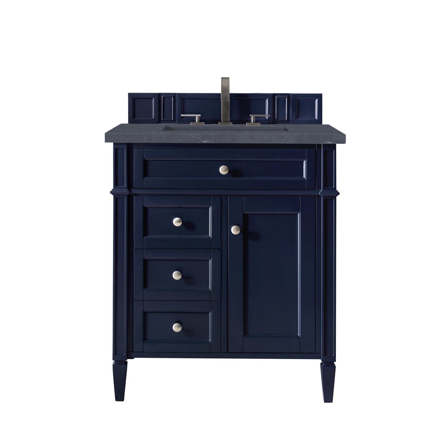 Brittany 30" Single Vanity, Victory Blue w/ 3 CM Charcoal Soapstone Silestone Top