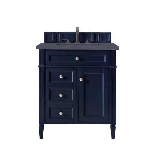 Brittany 30" Single Vanity, Victory Blue w/ 3 CM Charcoal Soapstone Silestone Top