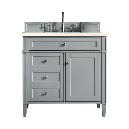 Brittany 36" Single Vanity, Urban Gray w/ 3 CM Eternal Marfil Silestone Top