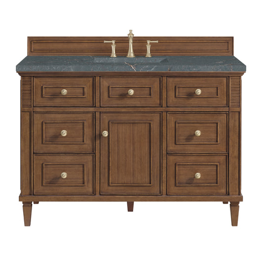 Lorelai 48" Single Vanity, Mid-Century Walnut w/ 3 CM Parisien Bleu Silestone Top