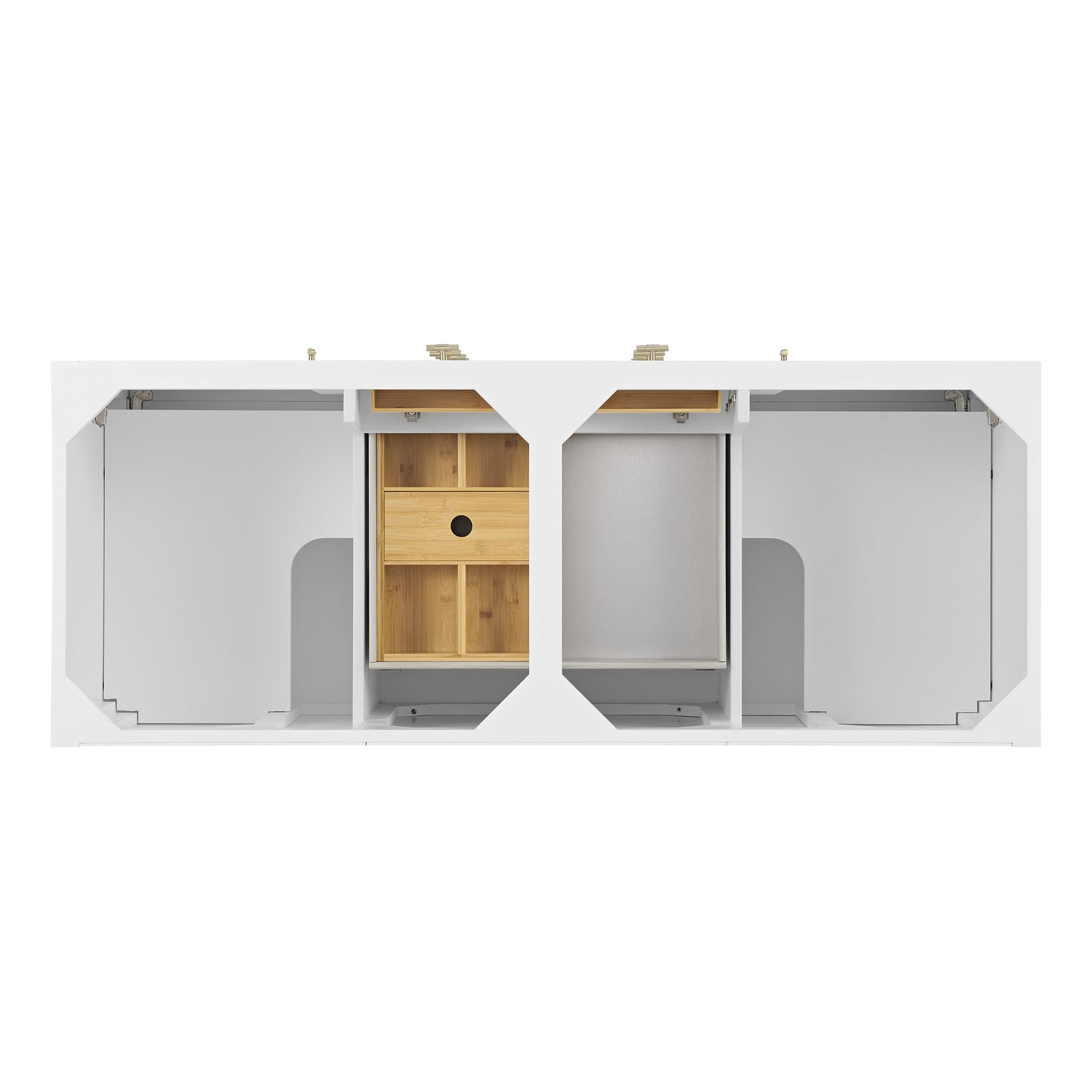 Myrrin 60" Double Vanity, Bright White w/ 3 CM Charcoal Soapstone Silestone Top