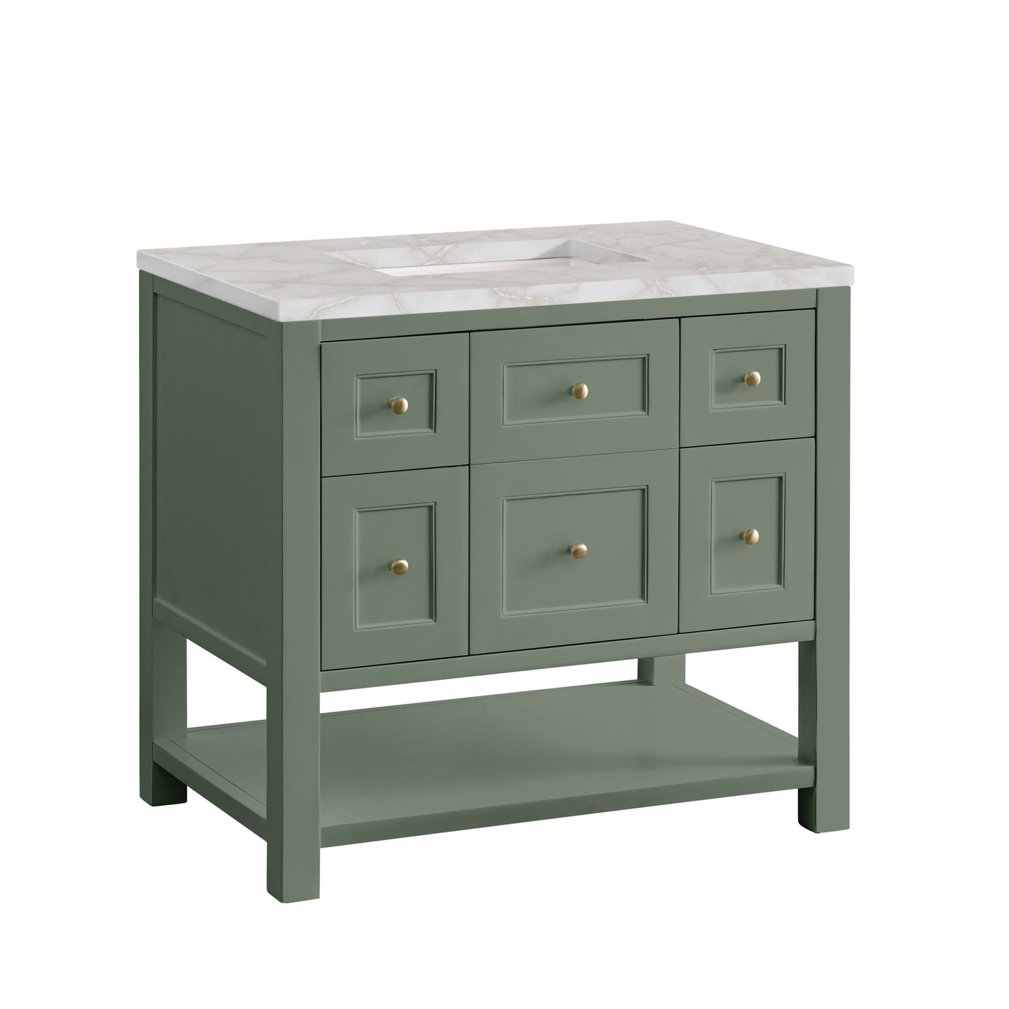 Breckenridge 36" Single Vanity, Smokey Celadon w/ 3 CM Victorian Silver Top